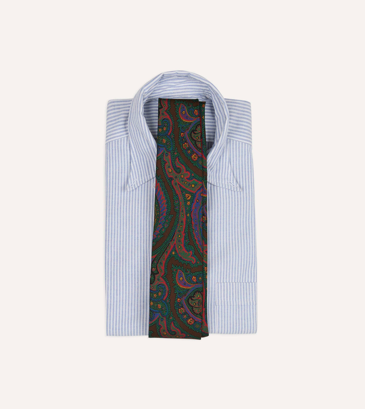 Brown Paisley Print Madder Silk Self-Tipped Tie