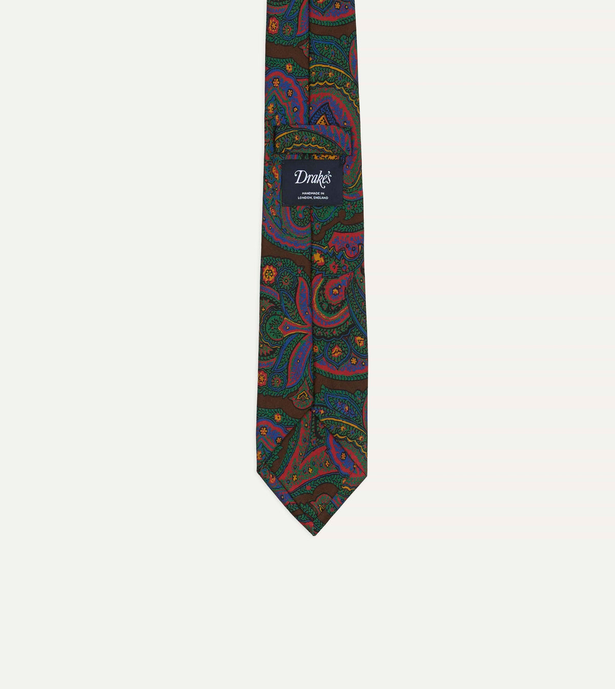 Brown Paisley Print Madder Silk Self-Tipped Tie