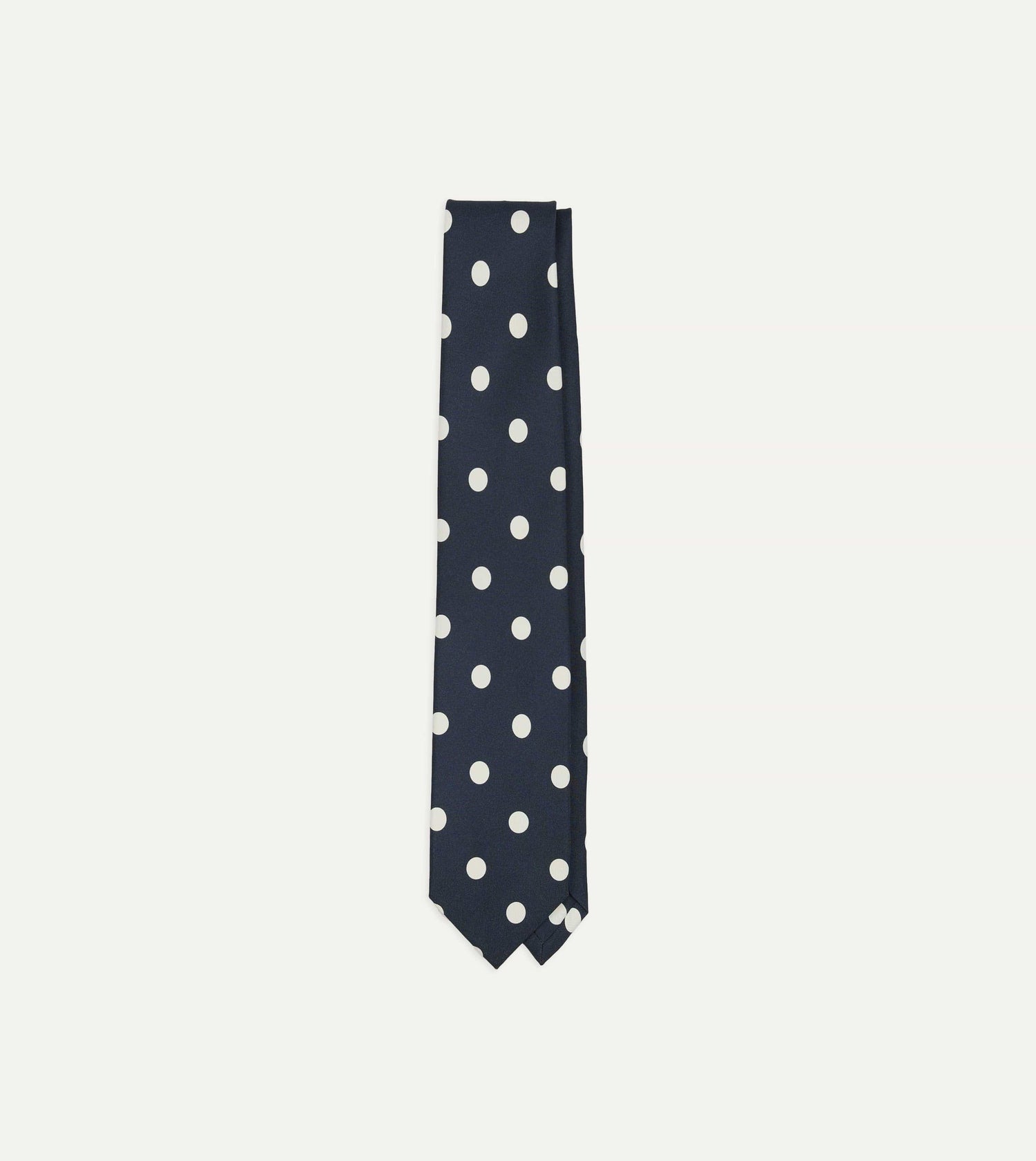 Black Large Polka Dot Silk Self-Tipped Tie