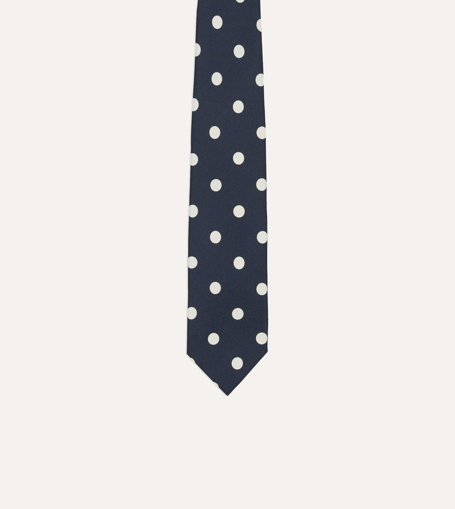 Black Large Polka Dot Silk Self-Tipped Tie