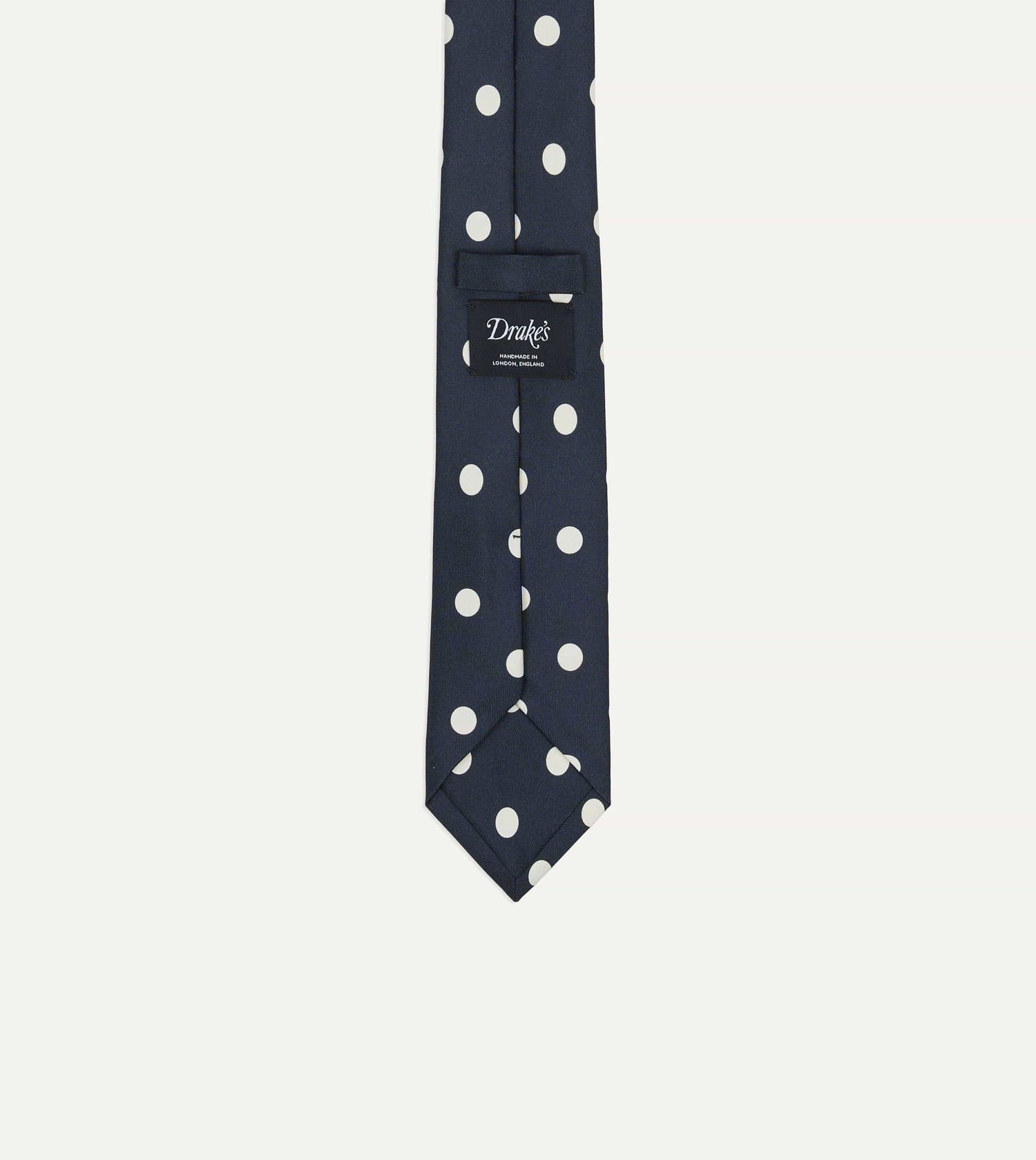 Black Large Polka Dot Silk Self-Tipped Tie