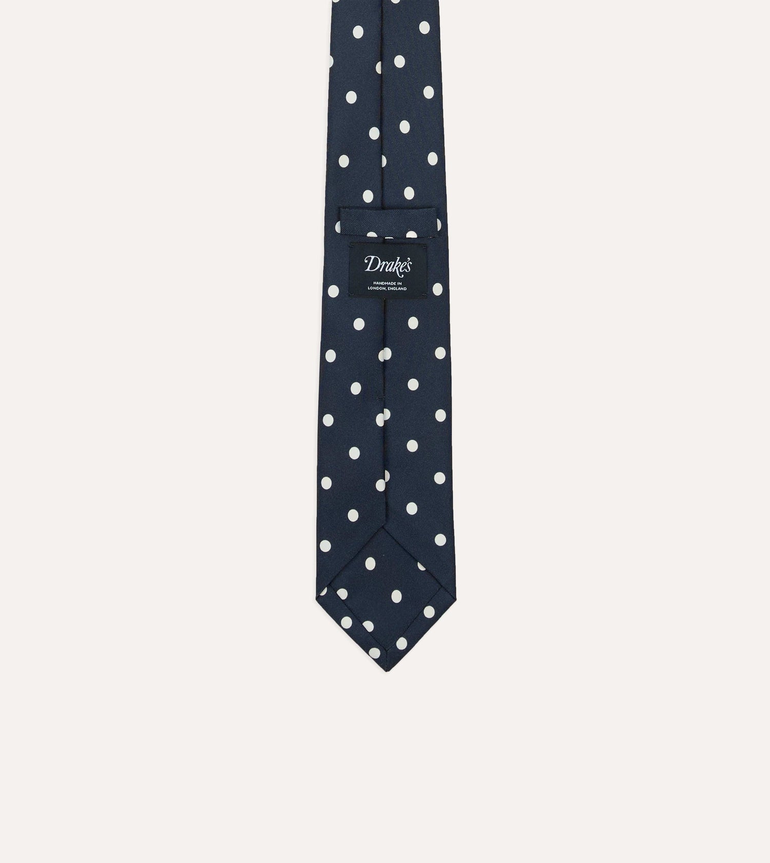 Navy Mini Polka Dot Silk Self-Tipped Tie