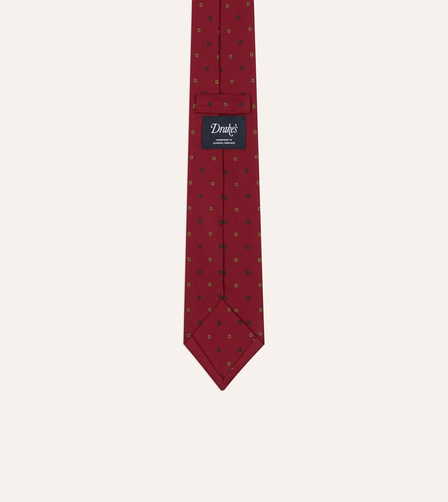 Orange Flowers and Diamonds Print Silk Self Tipped Tie