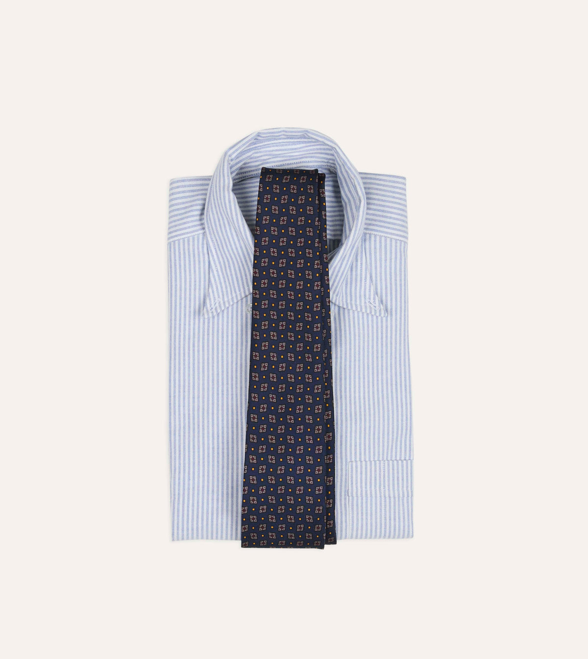 Blue Mini Diamonds Dot Print Silk Self-Tipped Tie