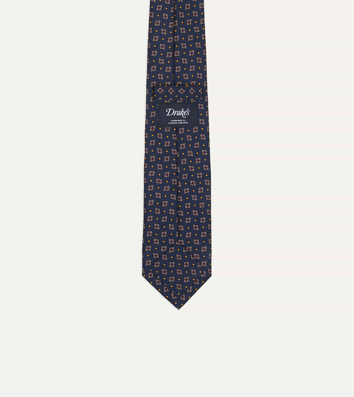 Blue Mini Diamonds Dot Print Silk Self-Tipped Tie