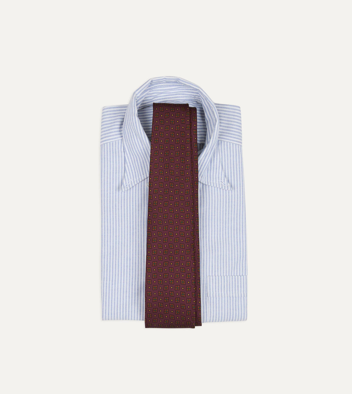 Burgundy Mini Diamonds Dot Print Silk Self-Tipped Tie