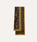 Brown Tiger Garden Print Wool Silk Scarf