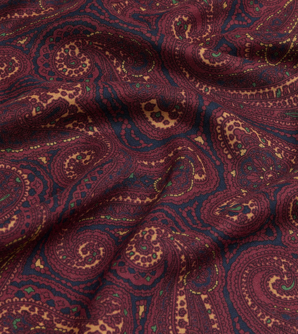 Navy and Red Paisley Print Tubular Silk Scarf