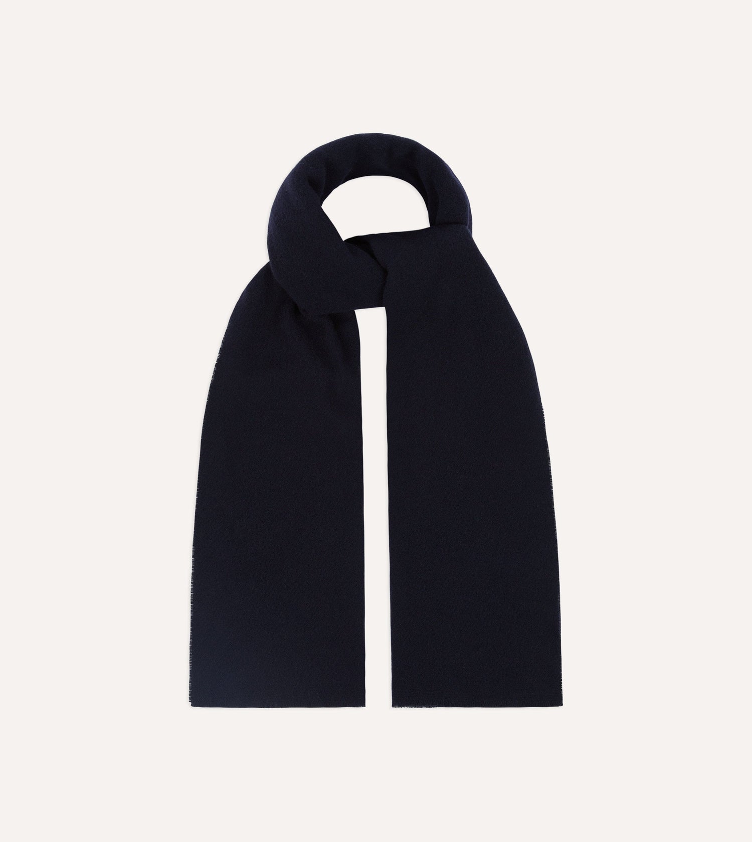 Navy Solid Wool Scarf