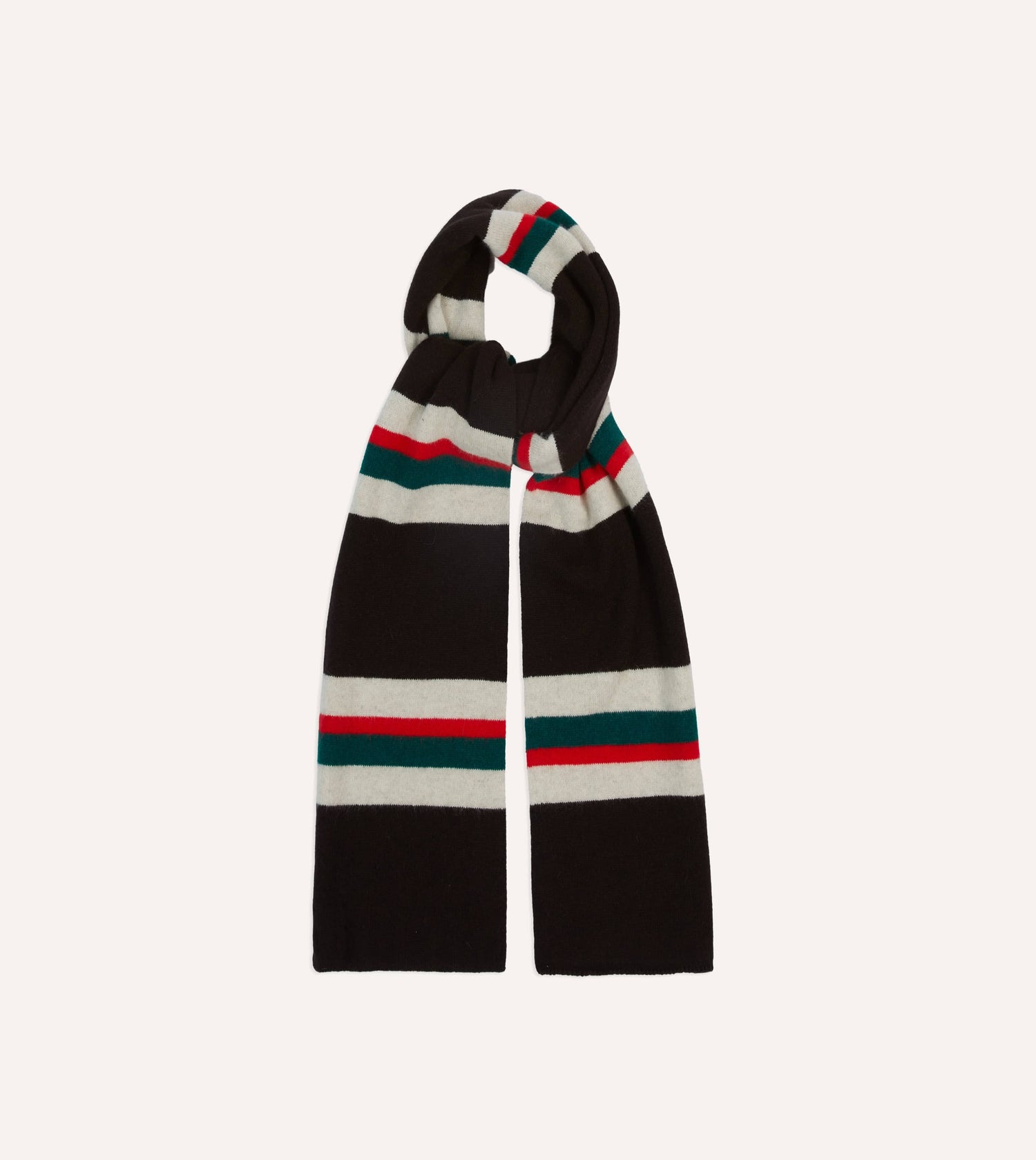 Brown, Red and Green Stripe Geelongora Tubular Scarf