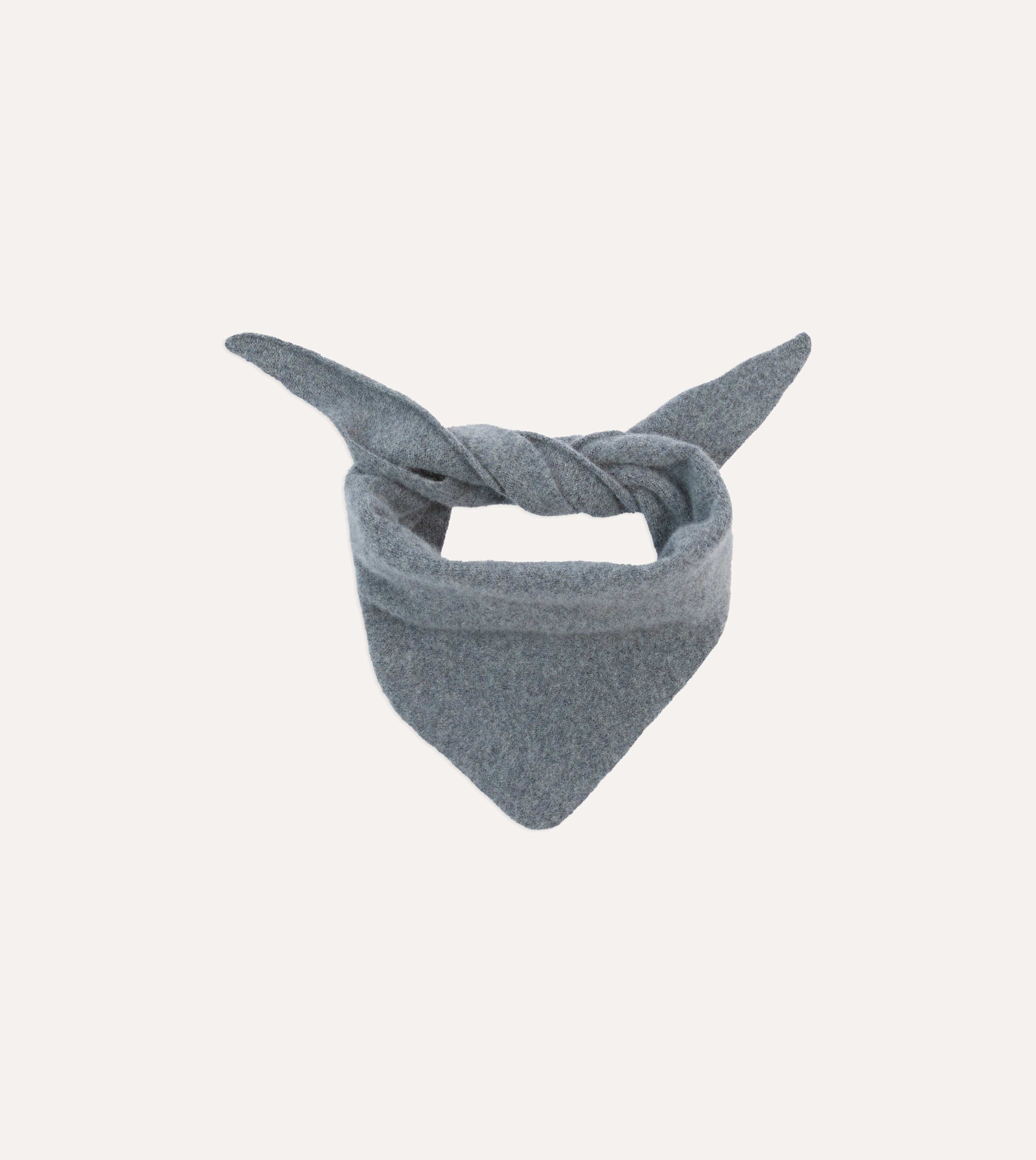 Grey Lambswool Triangle Neck Scarf