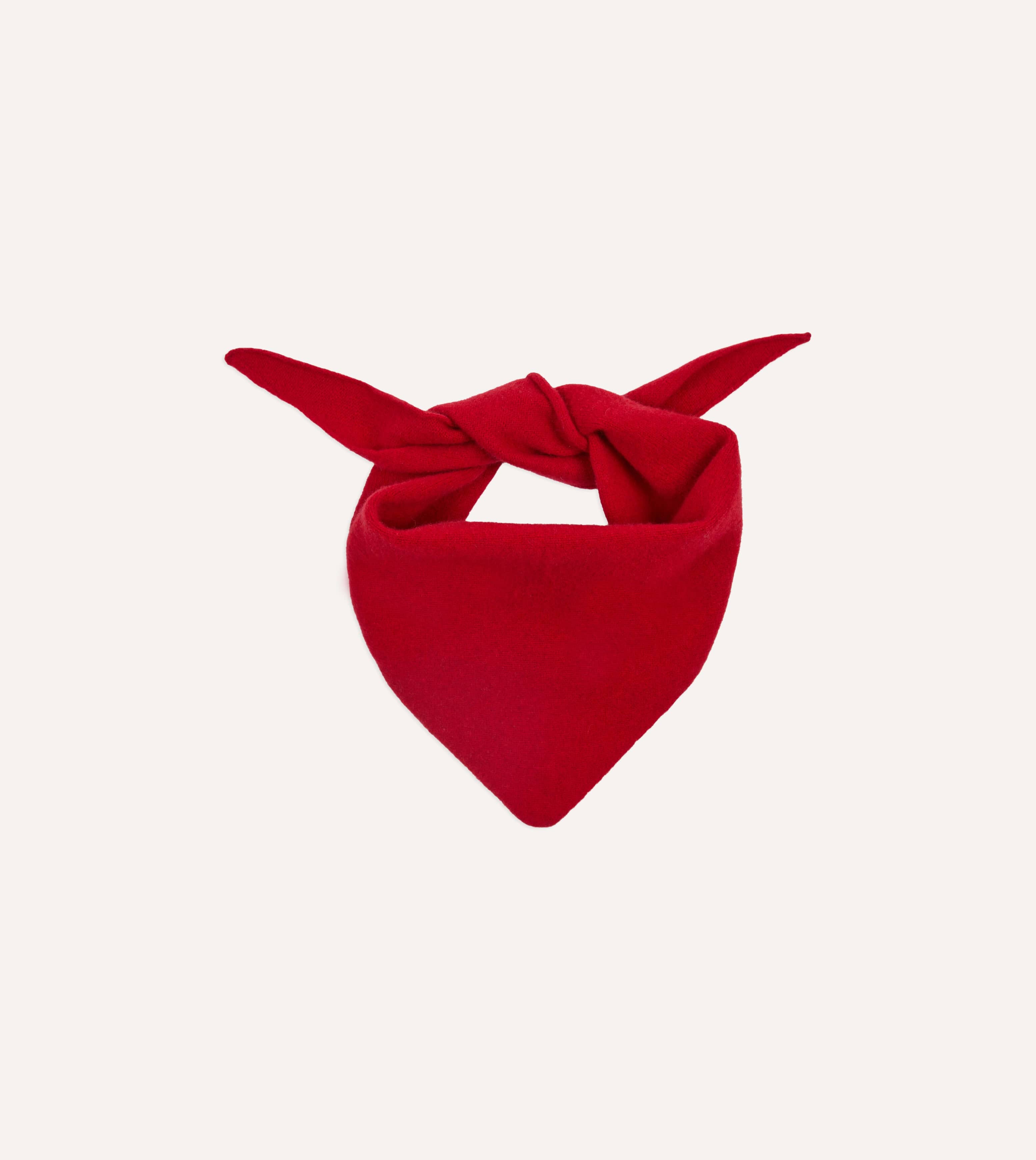 Red Lambswool Triangle Neck Scarf