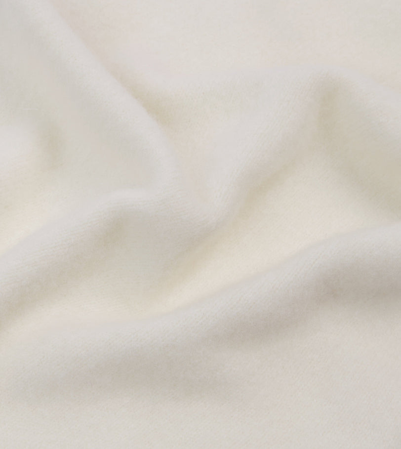 Ecru Lambswool Triangle Neck Scarf