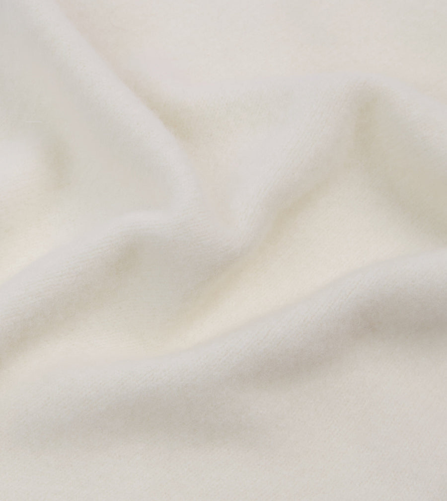 Ecru Lambswool Triangle Neck Scarf