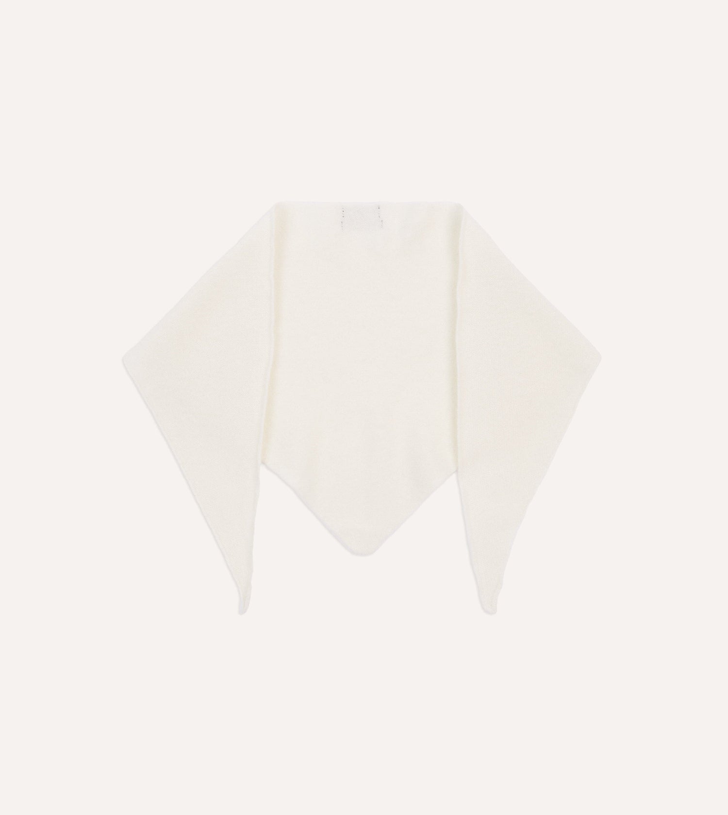 Ecru Lambswool Triangle Neck Scarf