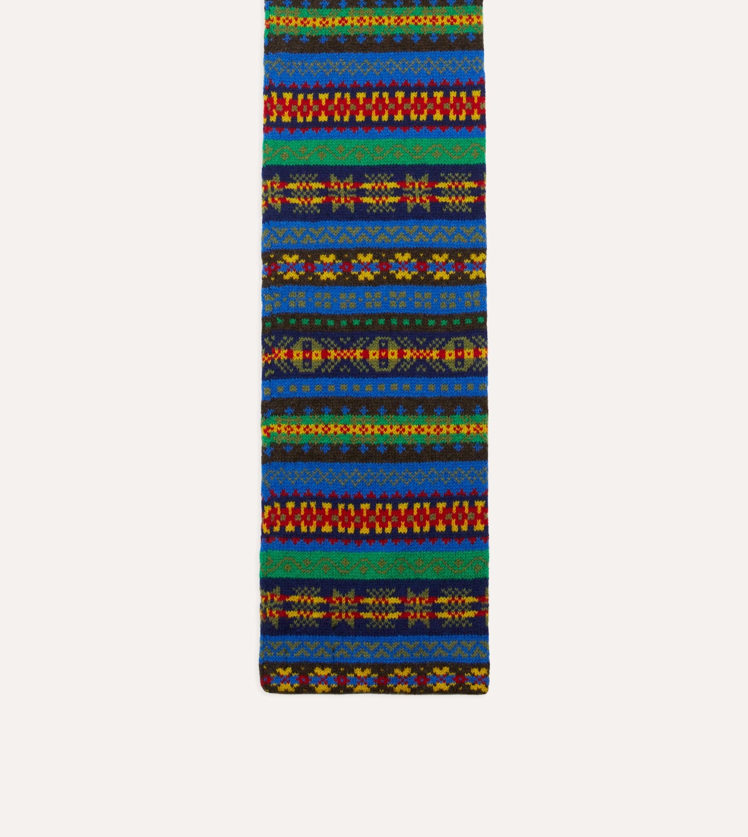 Blue Fair Isle Lambswool Scarf