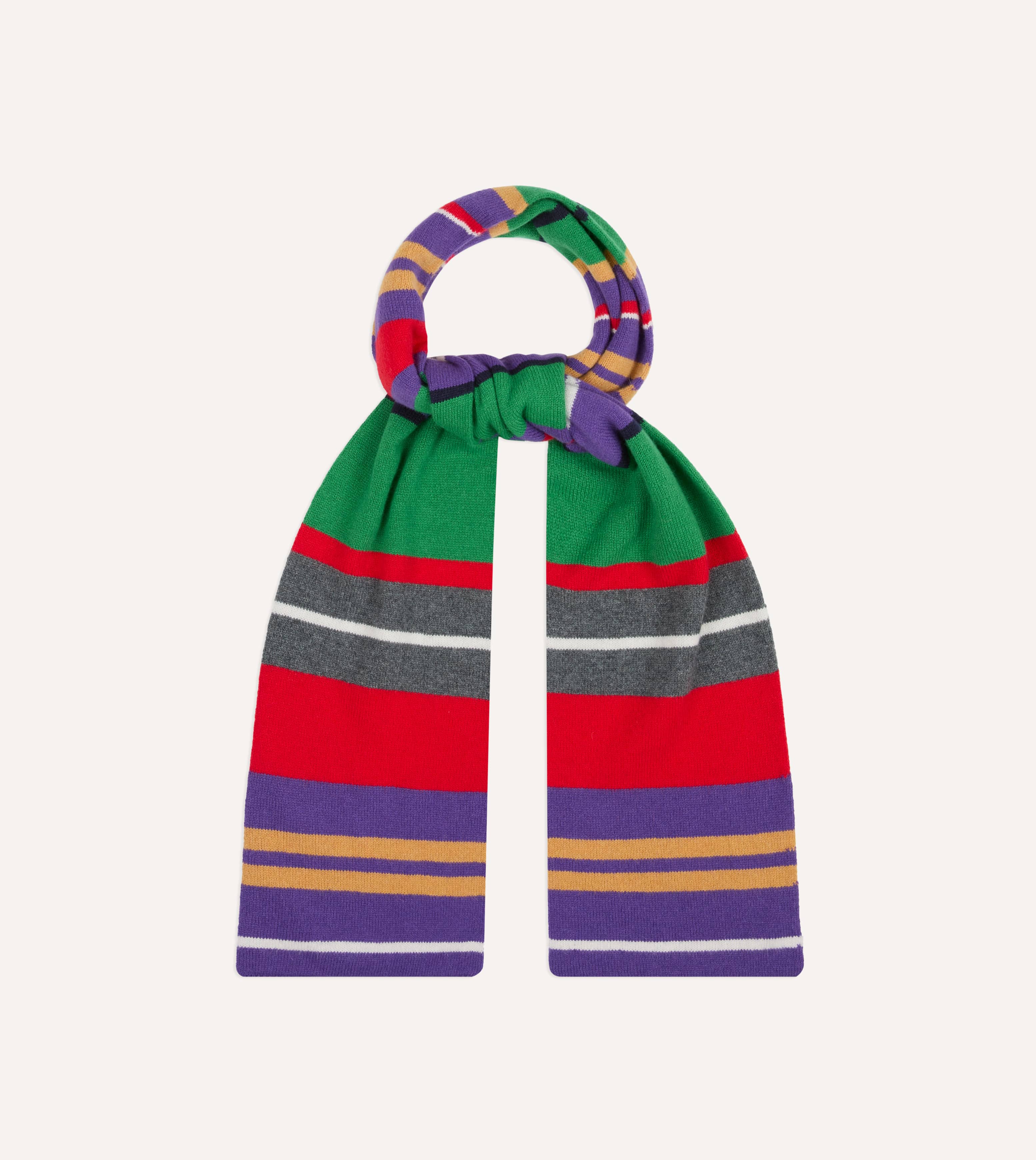Green, Red and Purple Stripe Geelongora Tubular Scarf