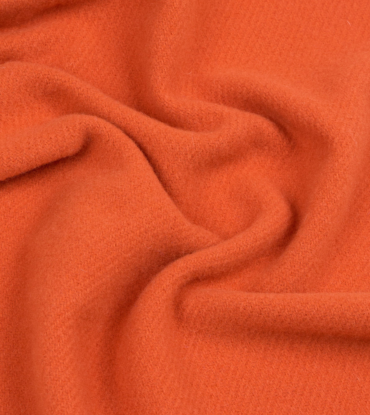Orange Solid Wool Fringed Scarf