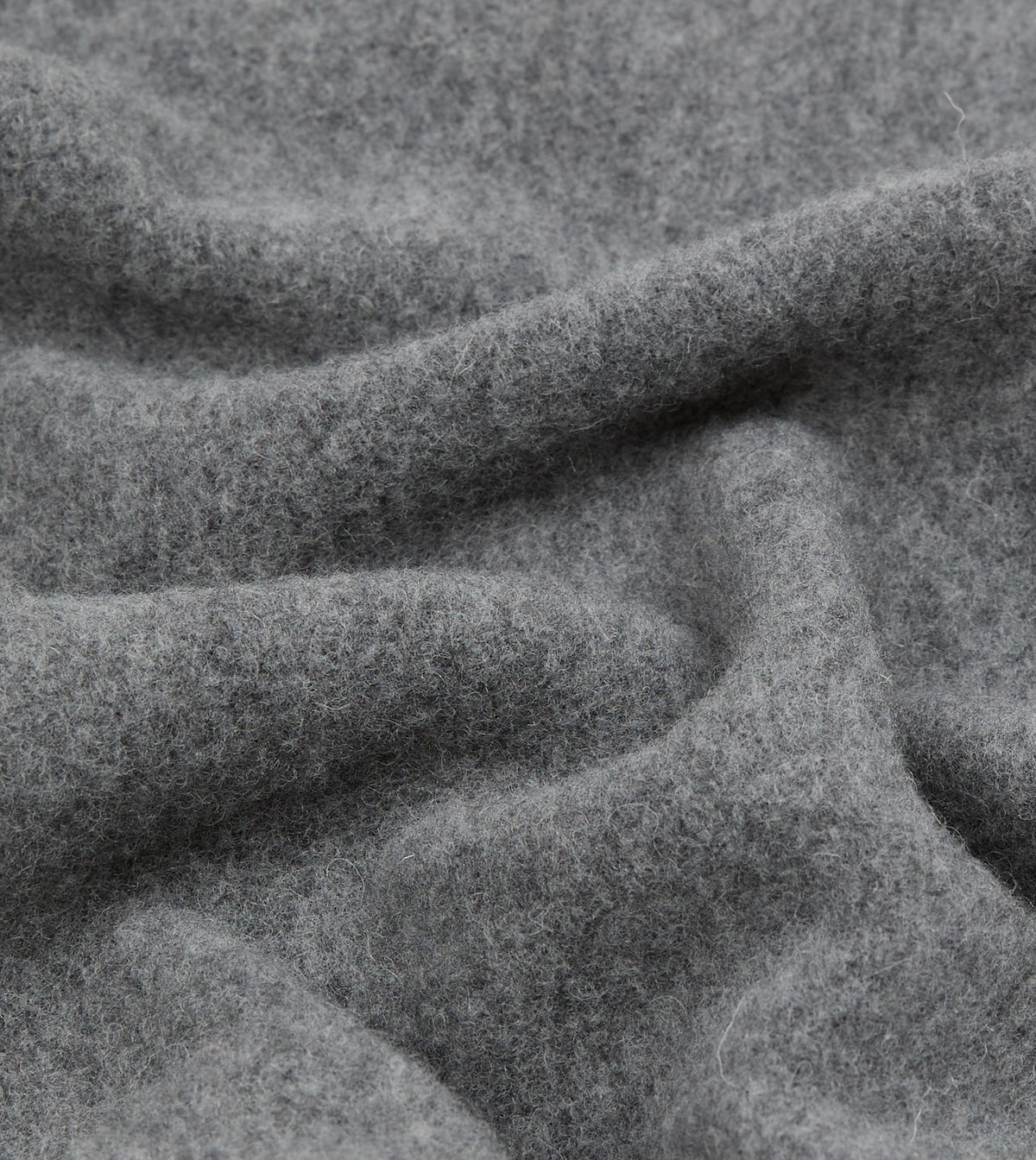 Grey Solid Wool Fringed Scarf