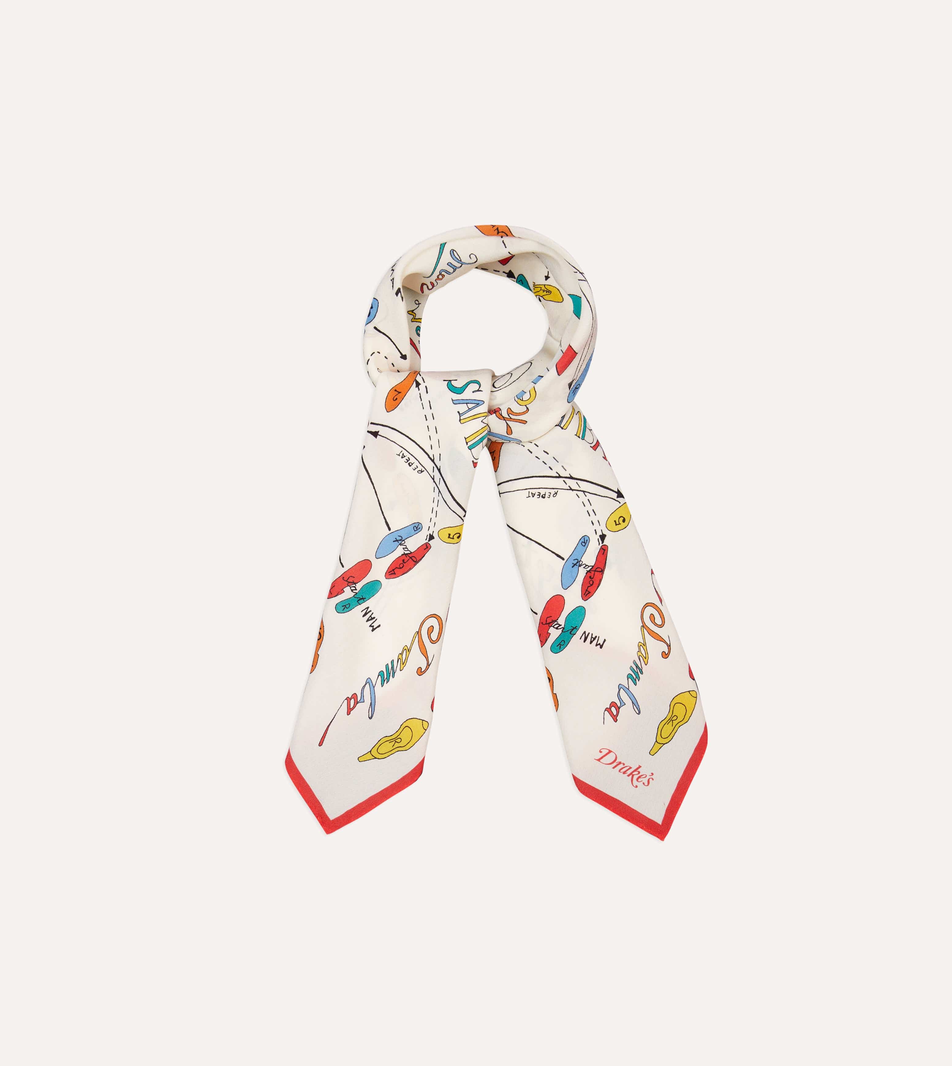 Dance Steps Print Silk Bandana