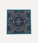 Navy Floral Paisley Print Silk Bandana