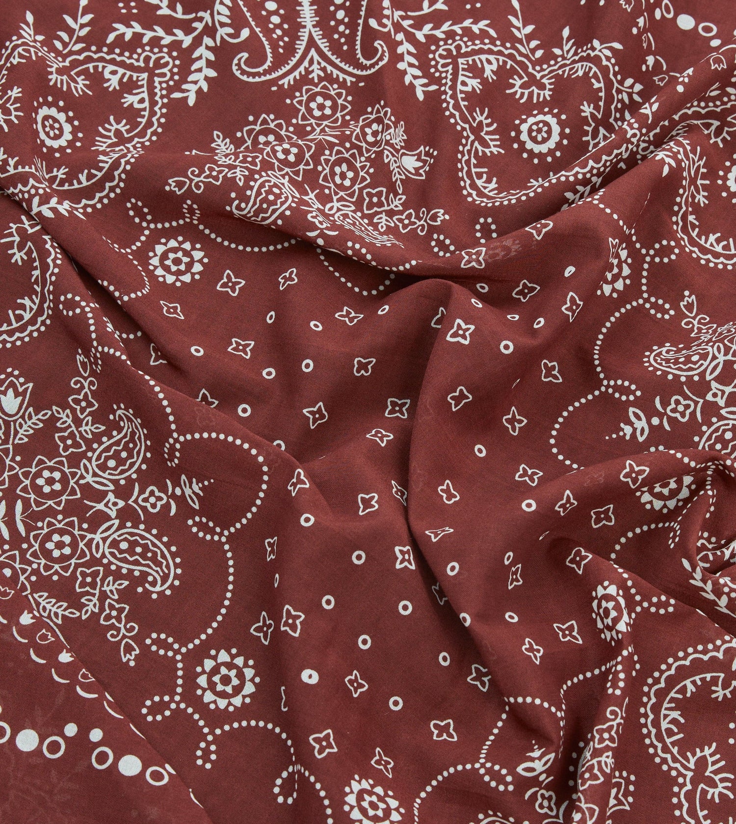 Burgundy Trad Paisley Print Cotton Bandana