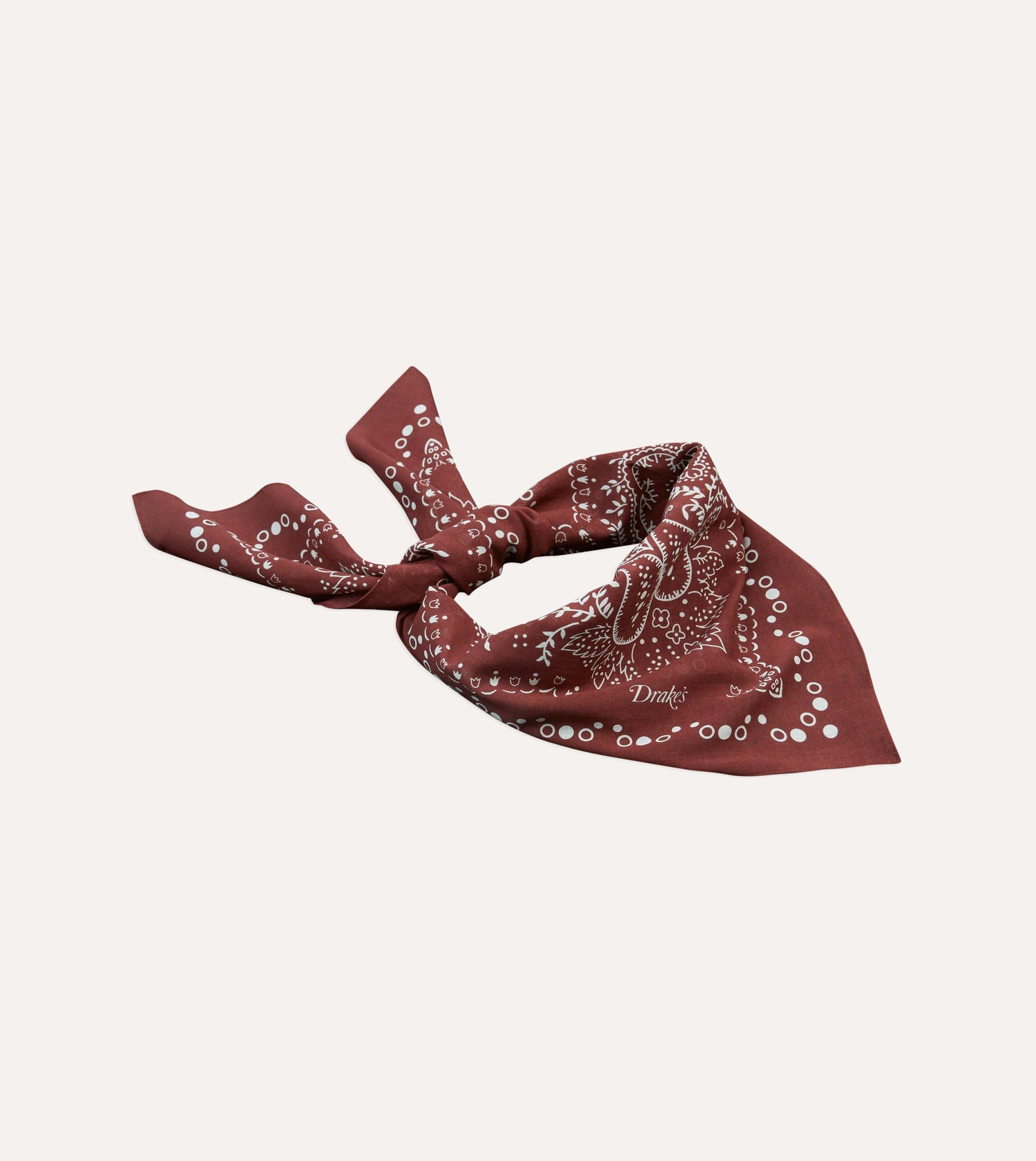 Burgundy Trad Paisley Print Cotton Bandana