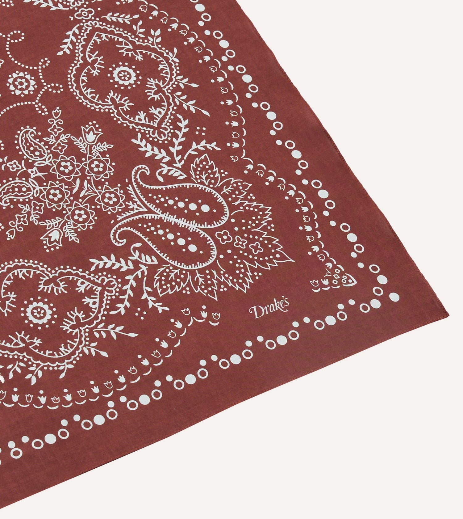 Burgundy Trad Paisley Print Cotton Bandana