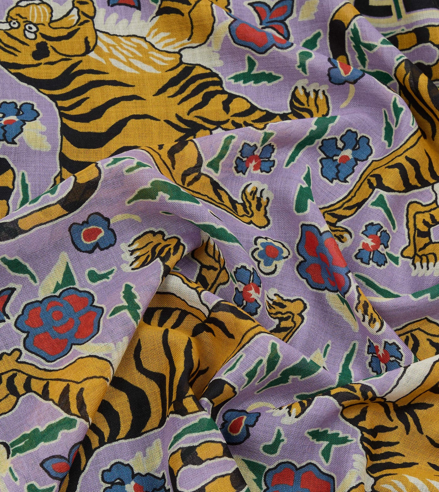 Shoyoroll by Drake's Tiger Print Wool-Silk Bandana