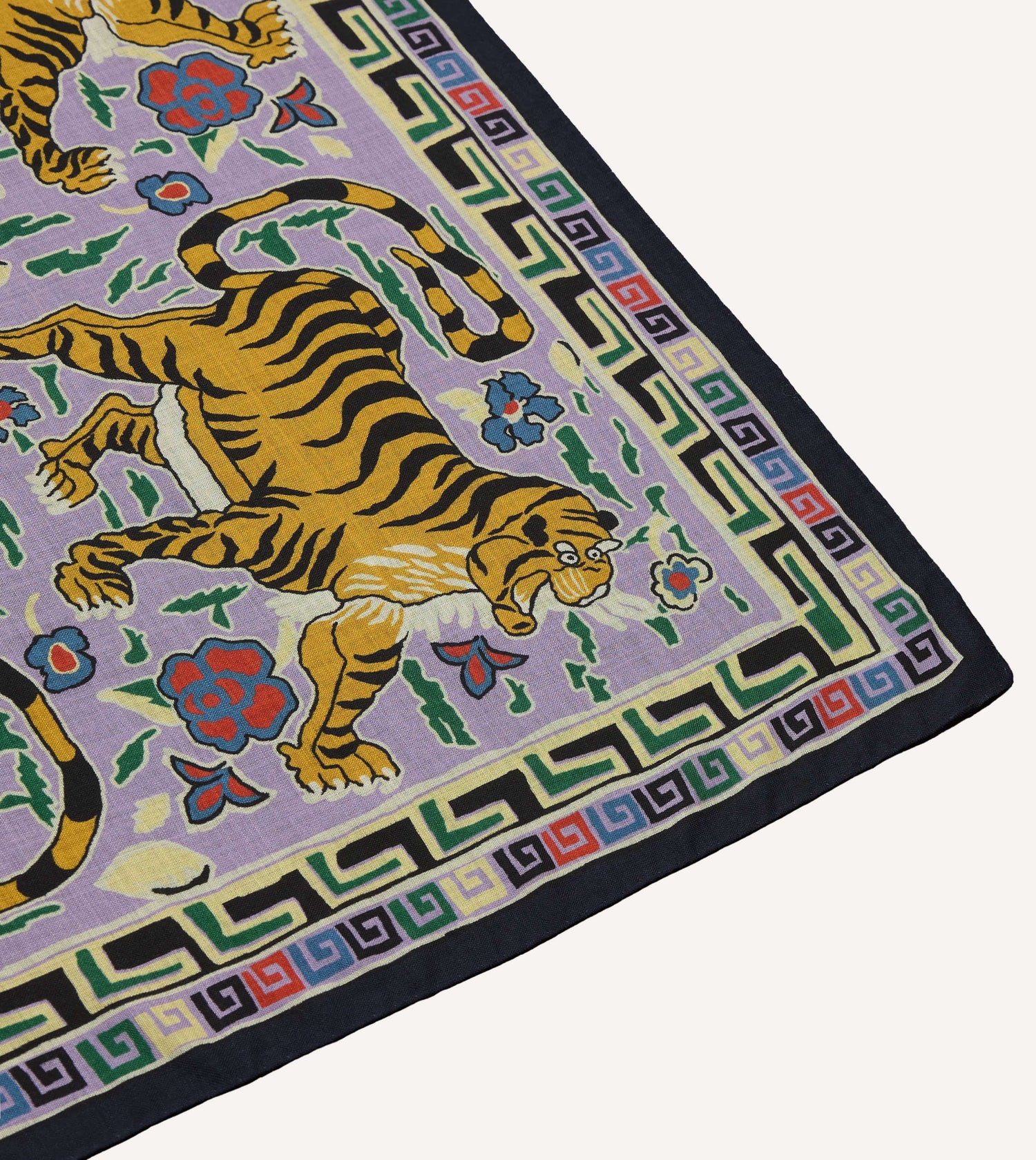 Shoyoroll by Drake's Tiger Print Wool-Silk Bandana