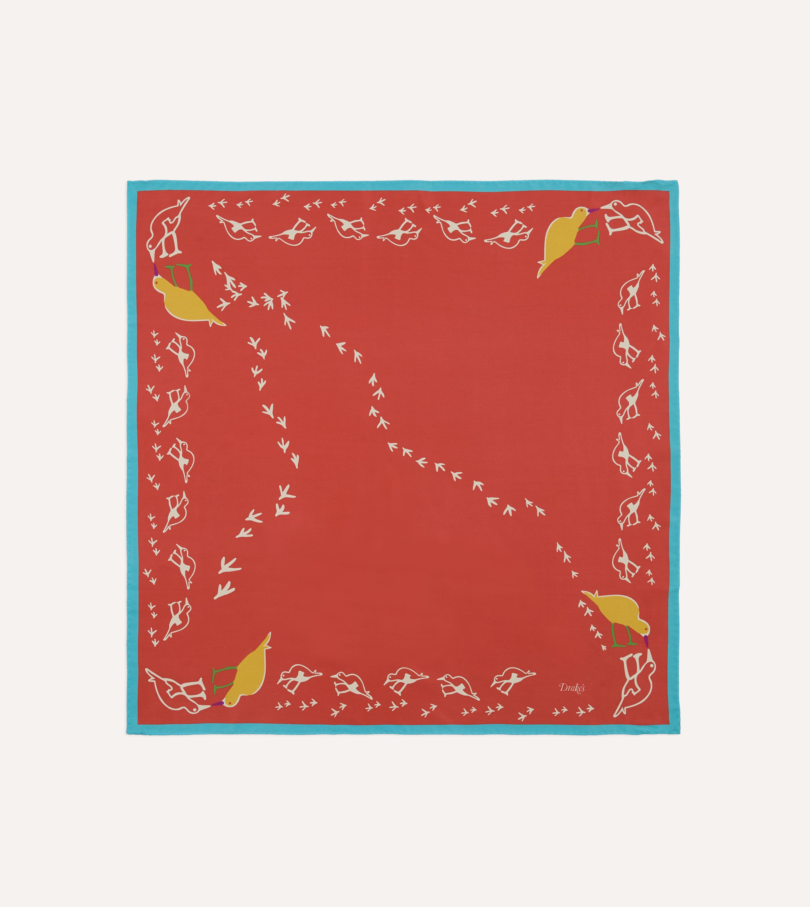 Red Oyster Catcher Print Silk Bandana
