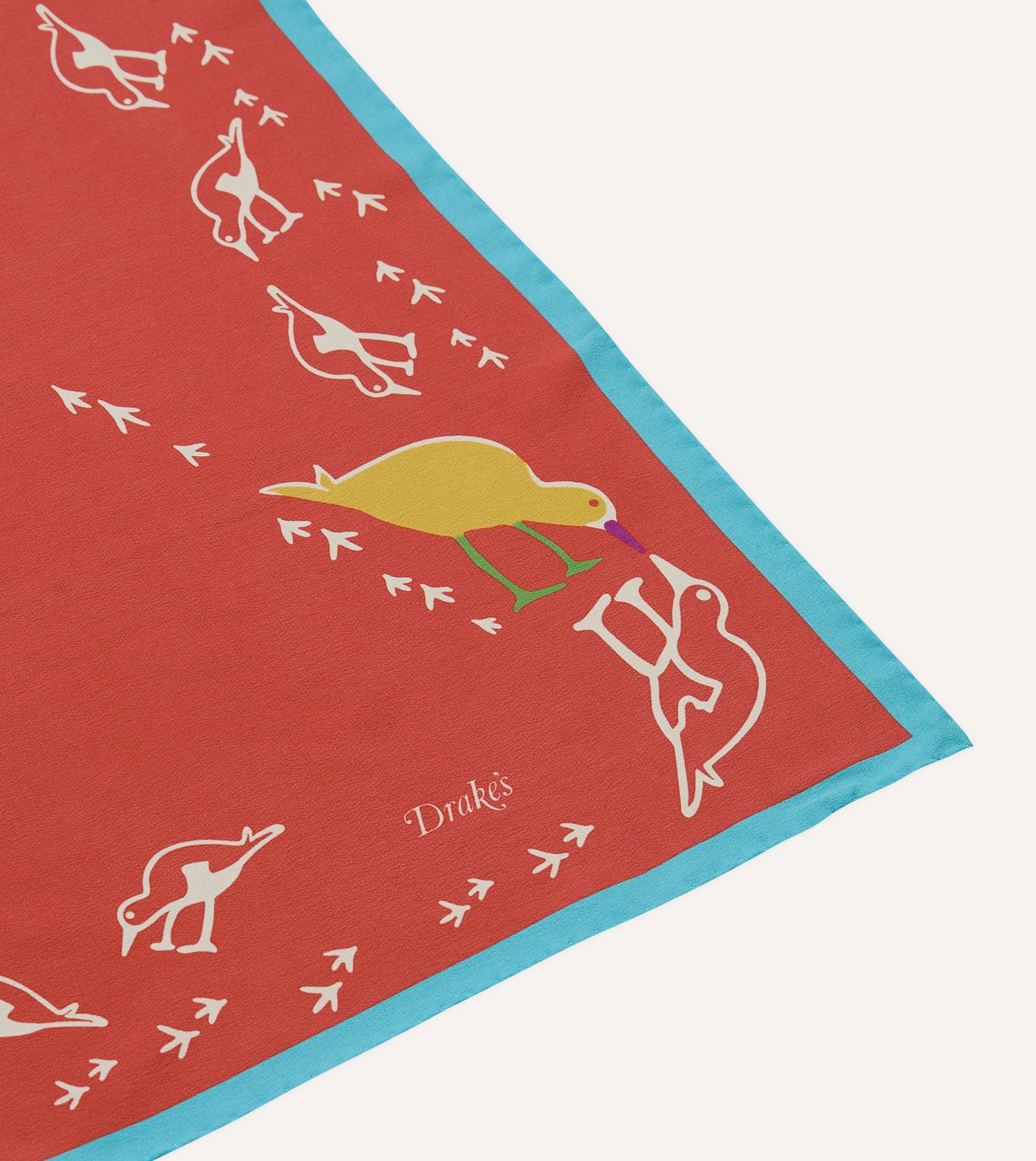 Red Oyster Catcher Print Silk Bandana