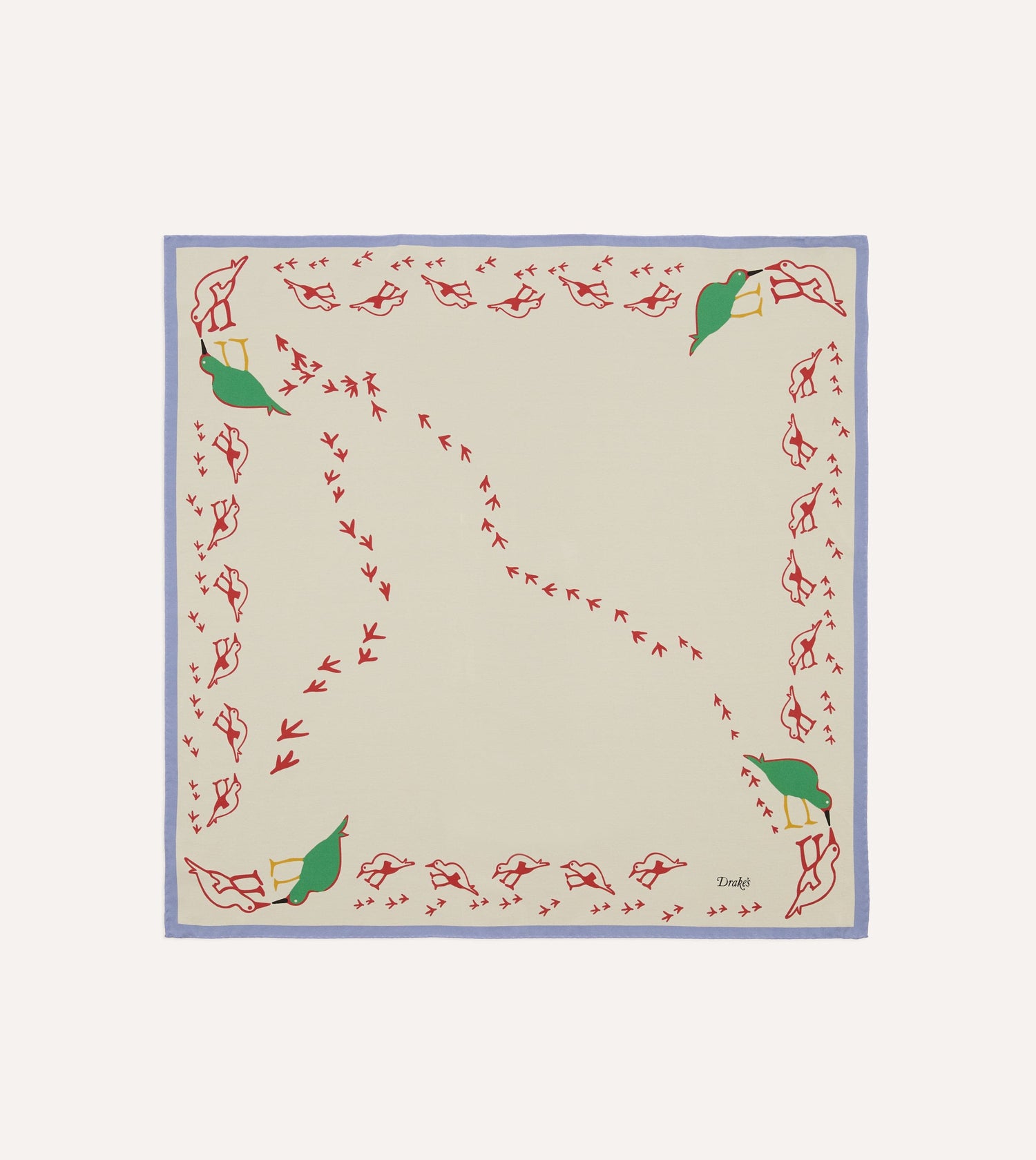Ecru Oyster Catcher Print Silk Bandana