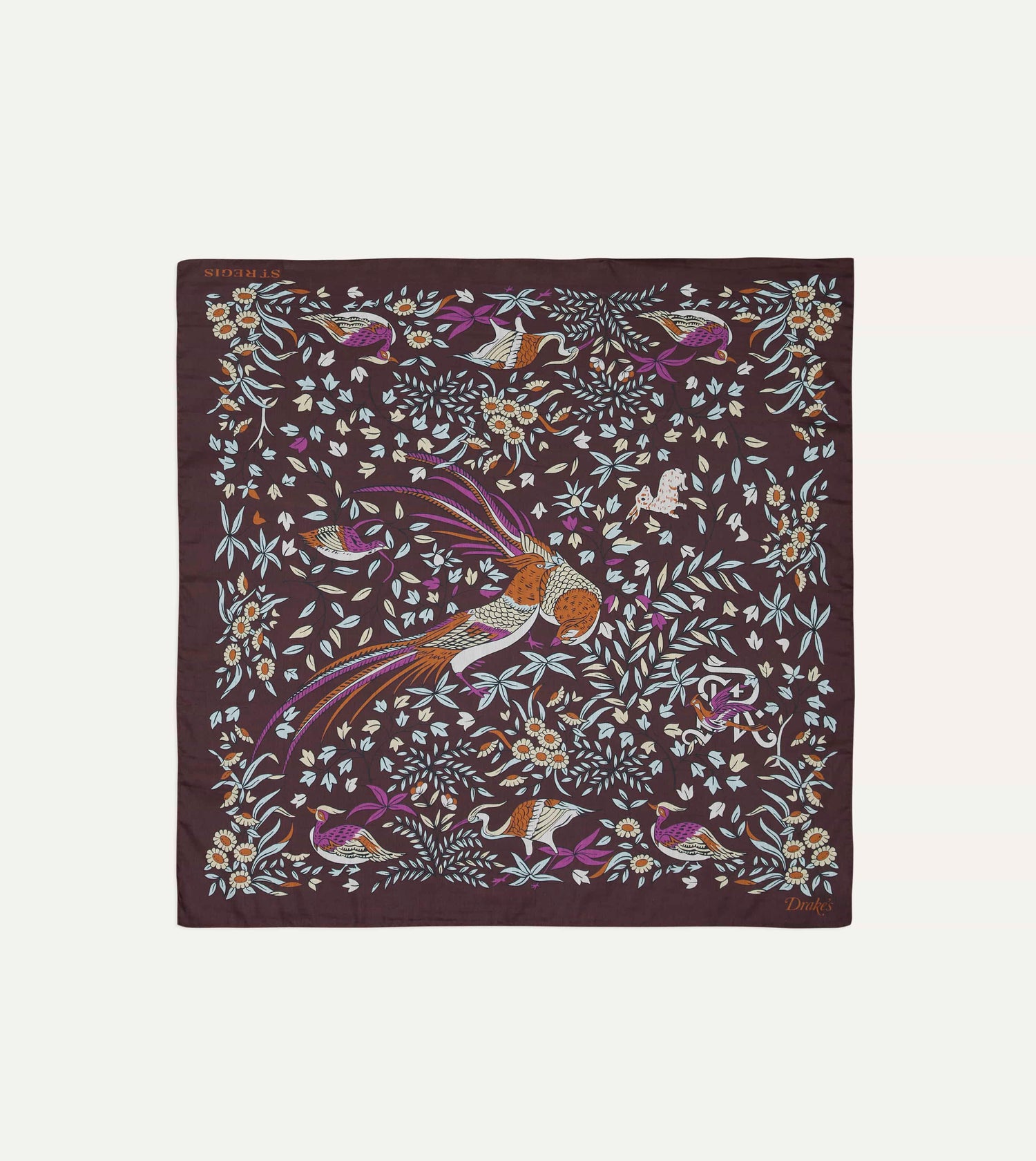 Drake’s for St. Regis Birds of Paradise Print Cotton-Silk Bandana