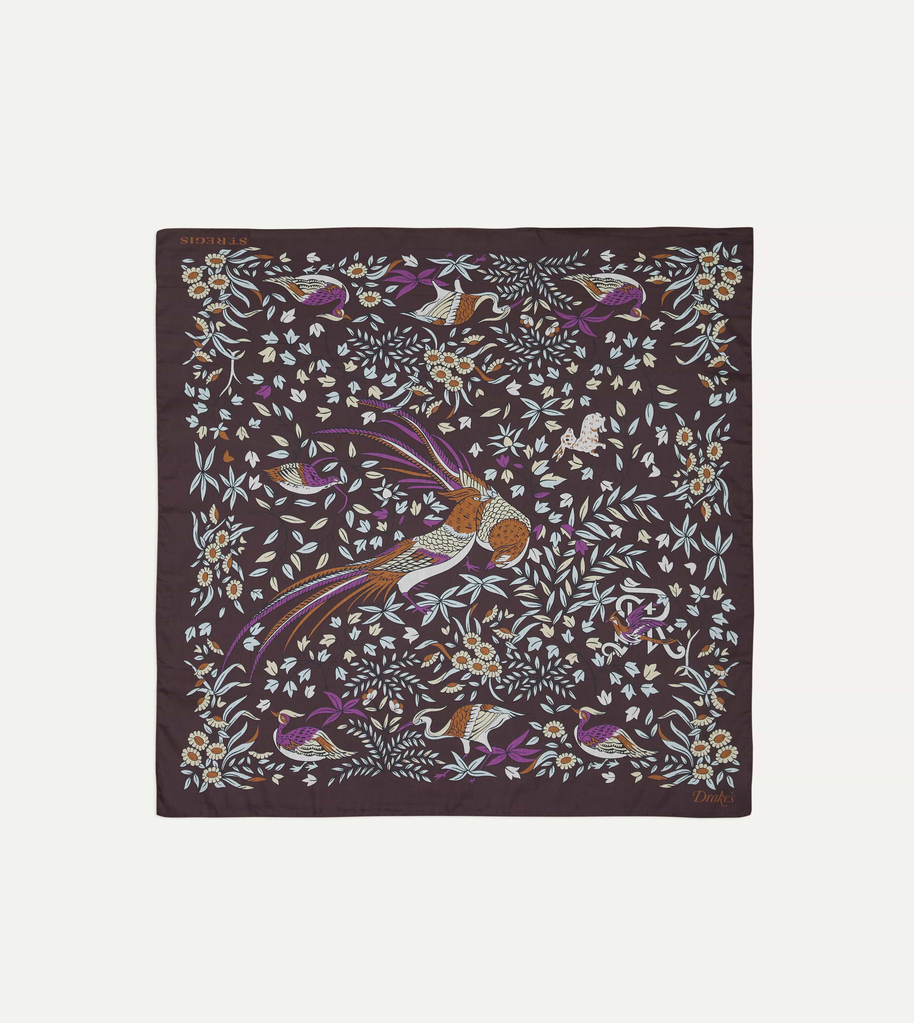 Drake’s for St. Regis Birds of Paradise Print Cotton-Silk Bandana