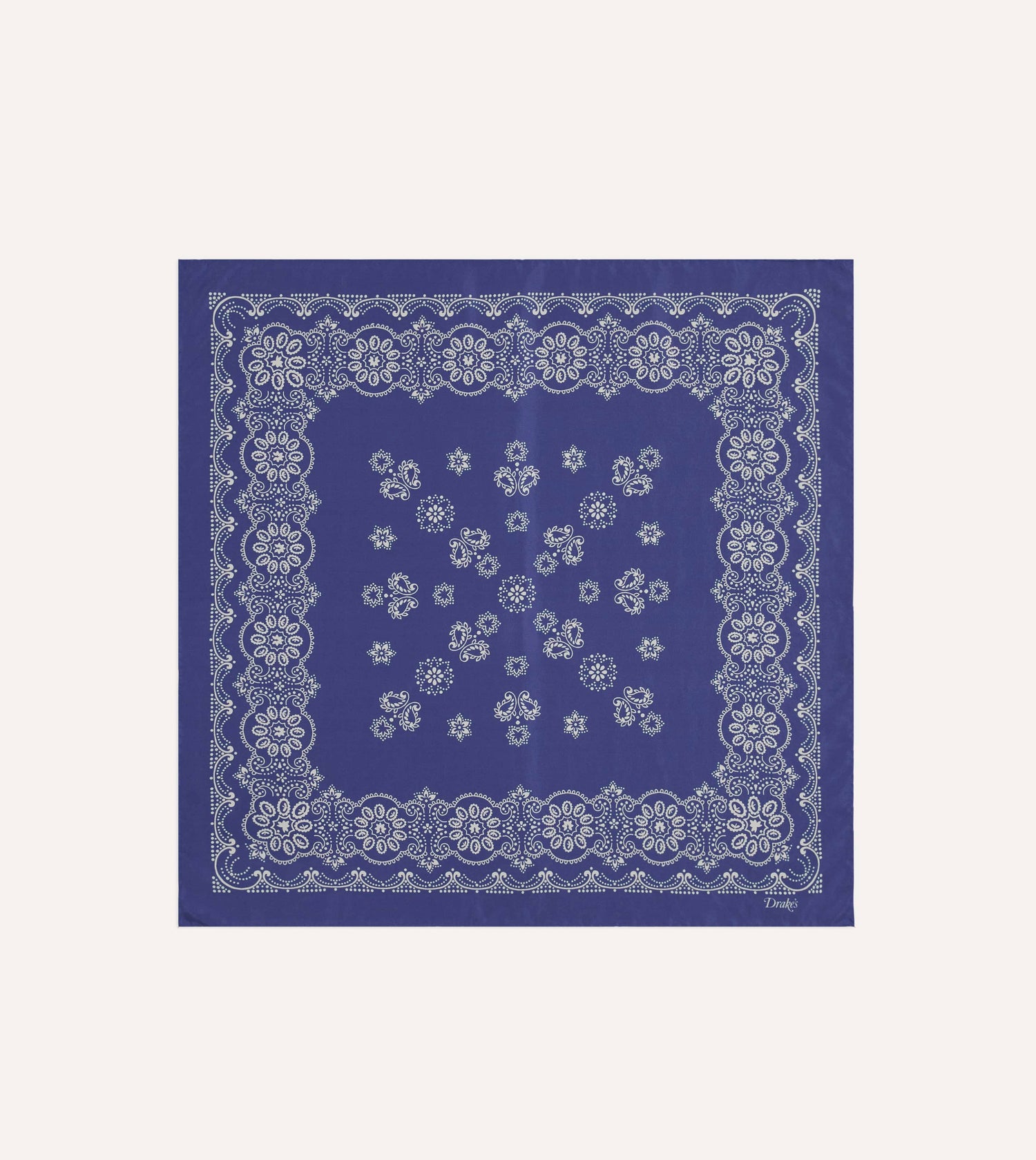 Blue Traditional Print Silk Bandana