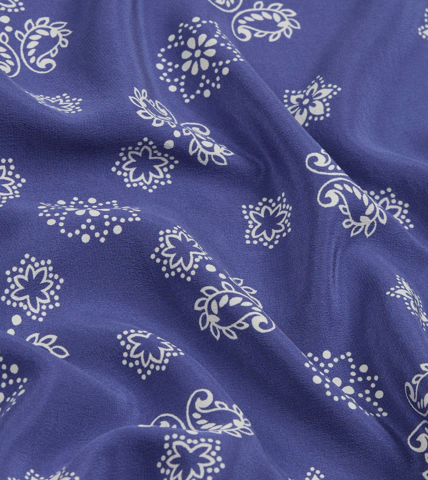 Blue Traditional Print Silk Bandana