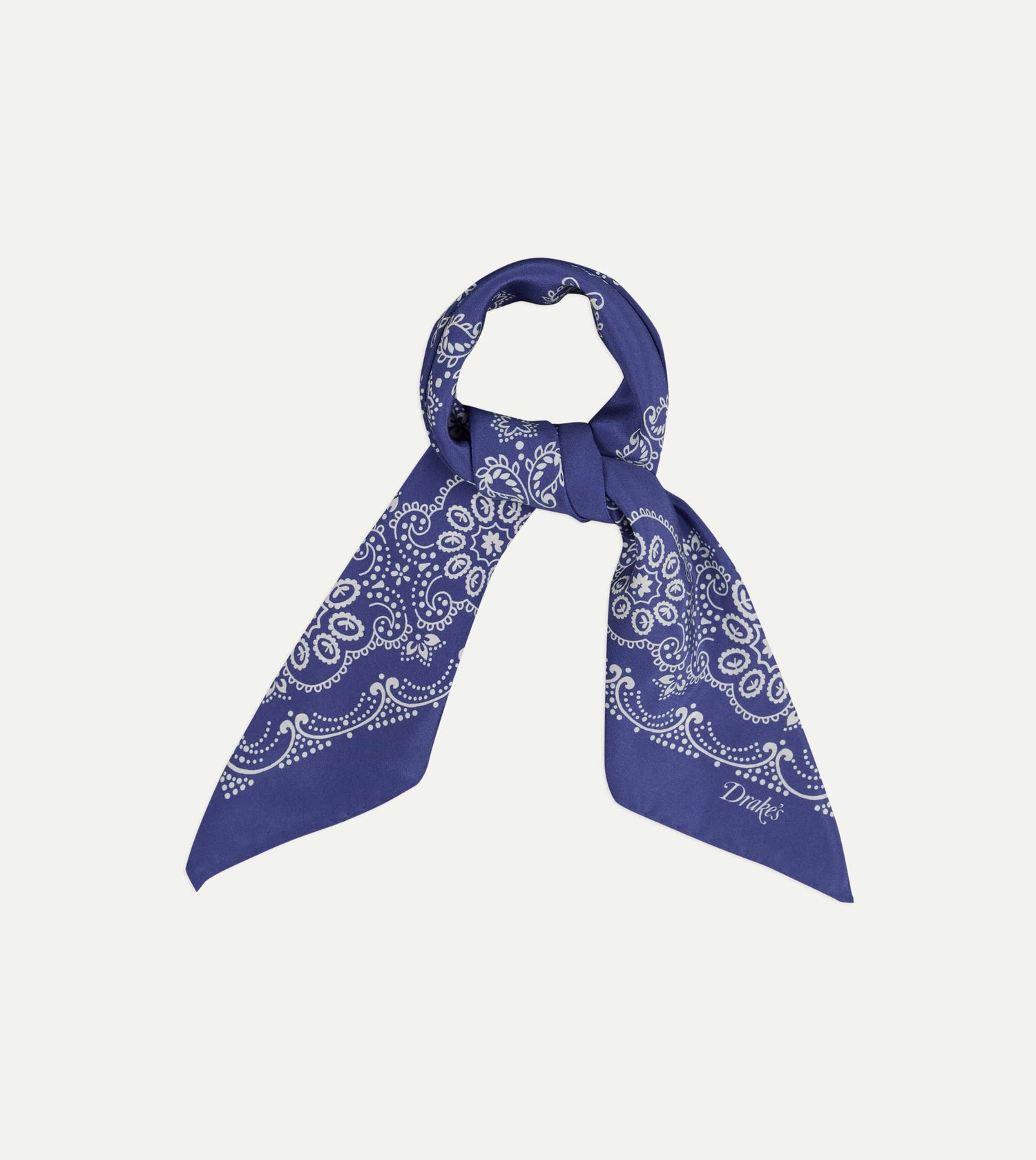 Blue Traditional Print Silk Bandana