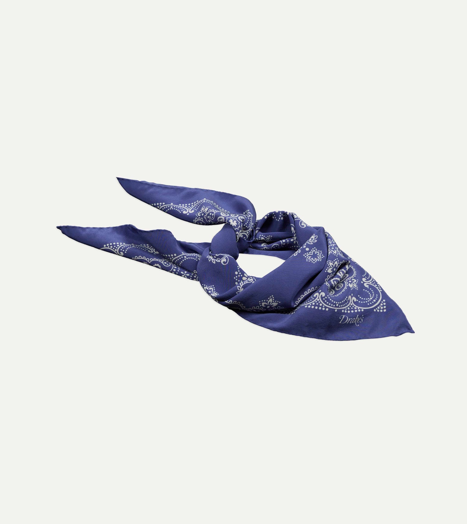 Blue Traditional Print Silk Bandana