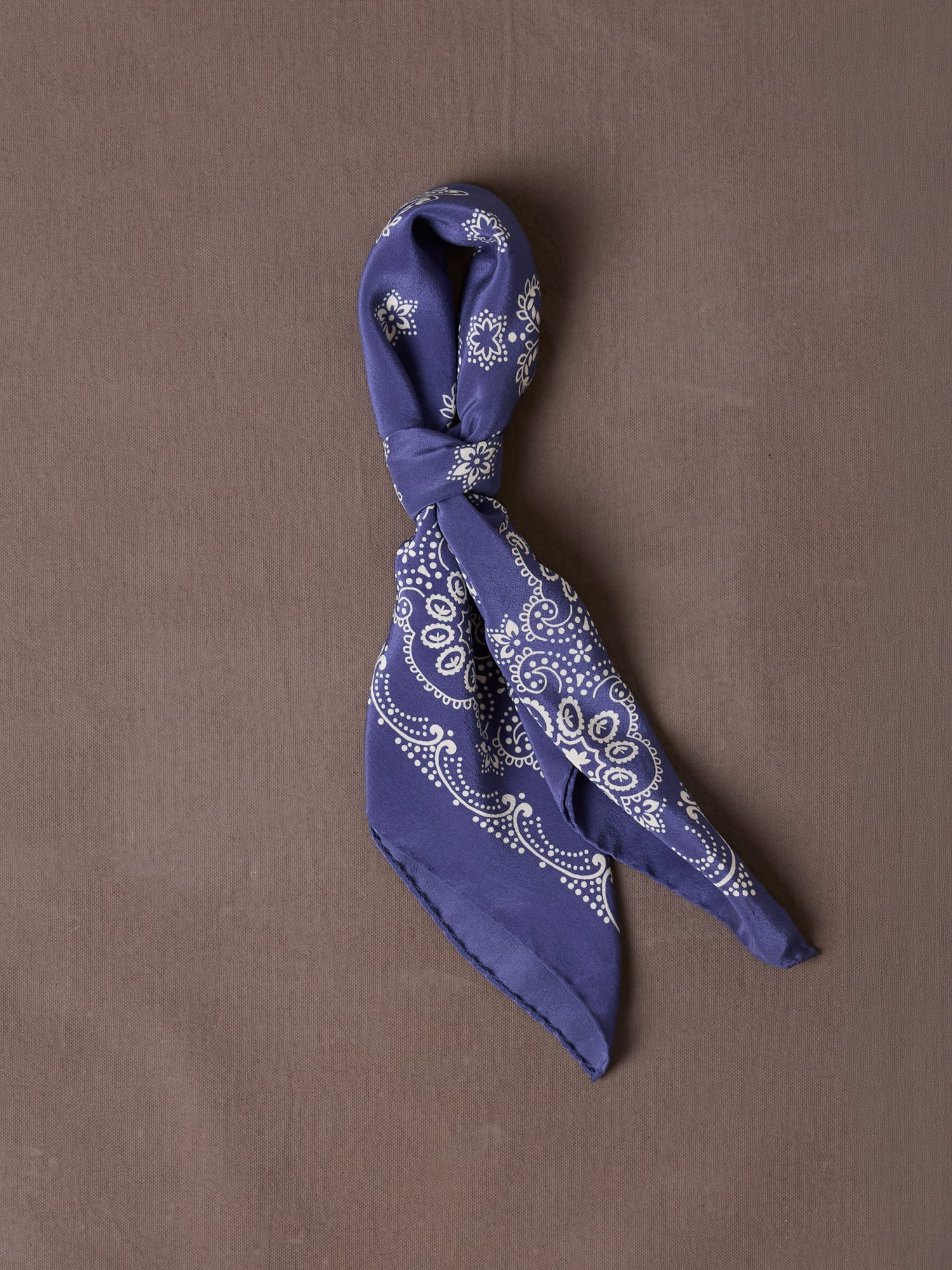Blue Traditional Print Silk Bandana