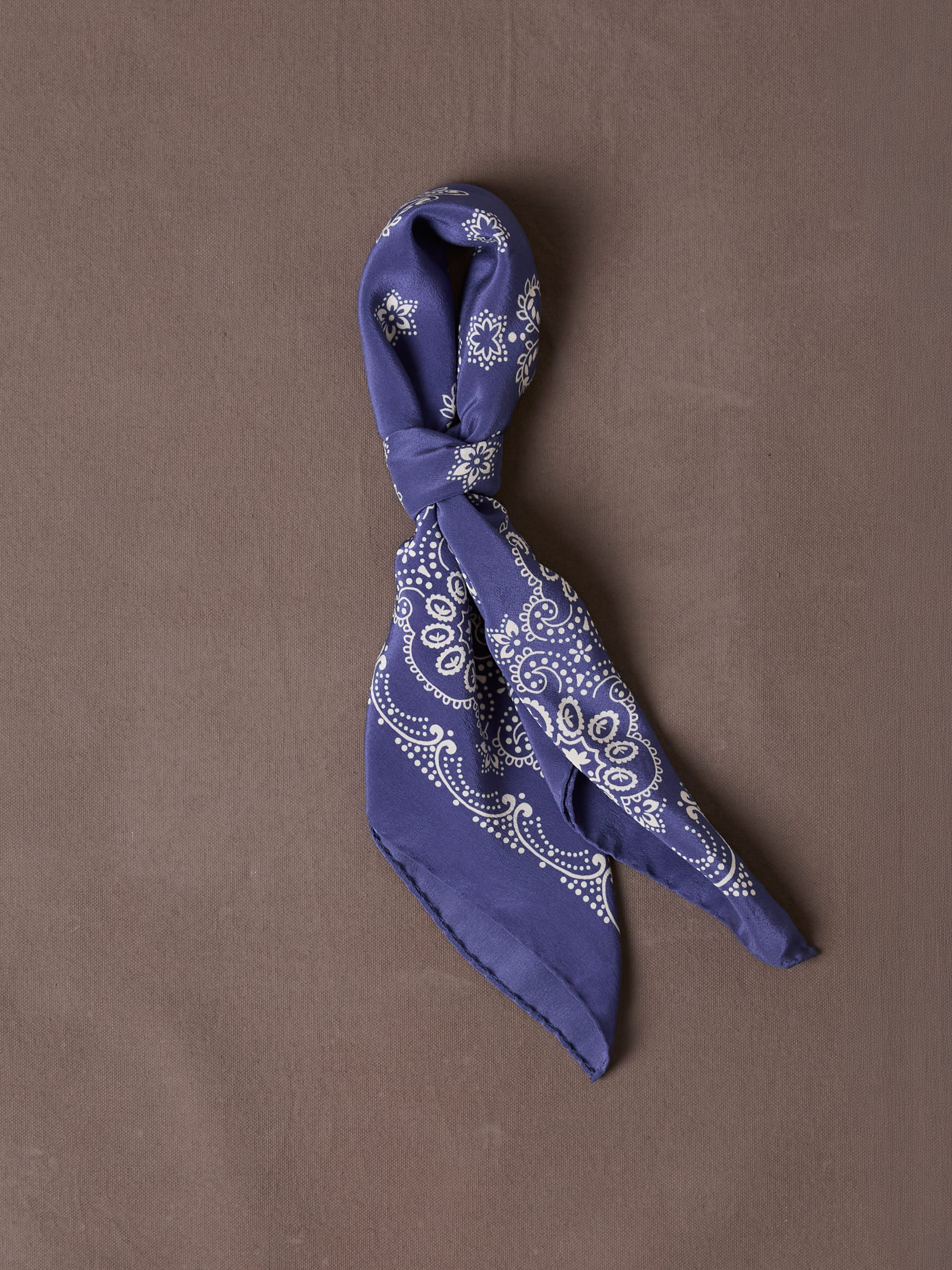 Blue Traditional Print Silk Bandana