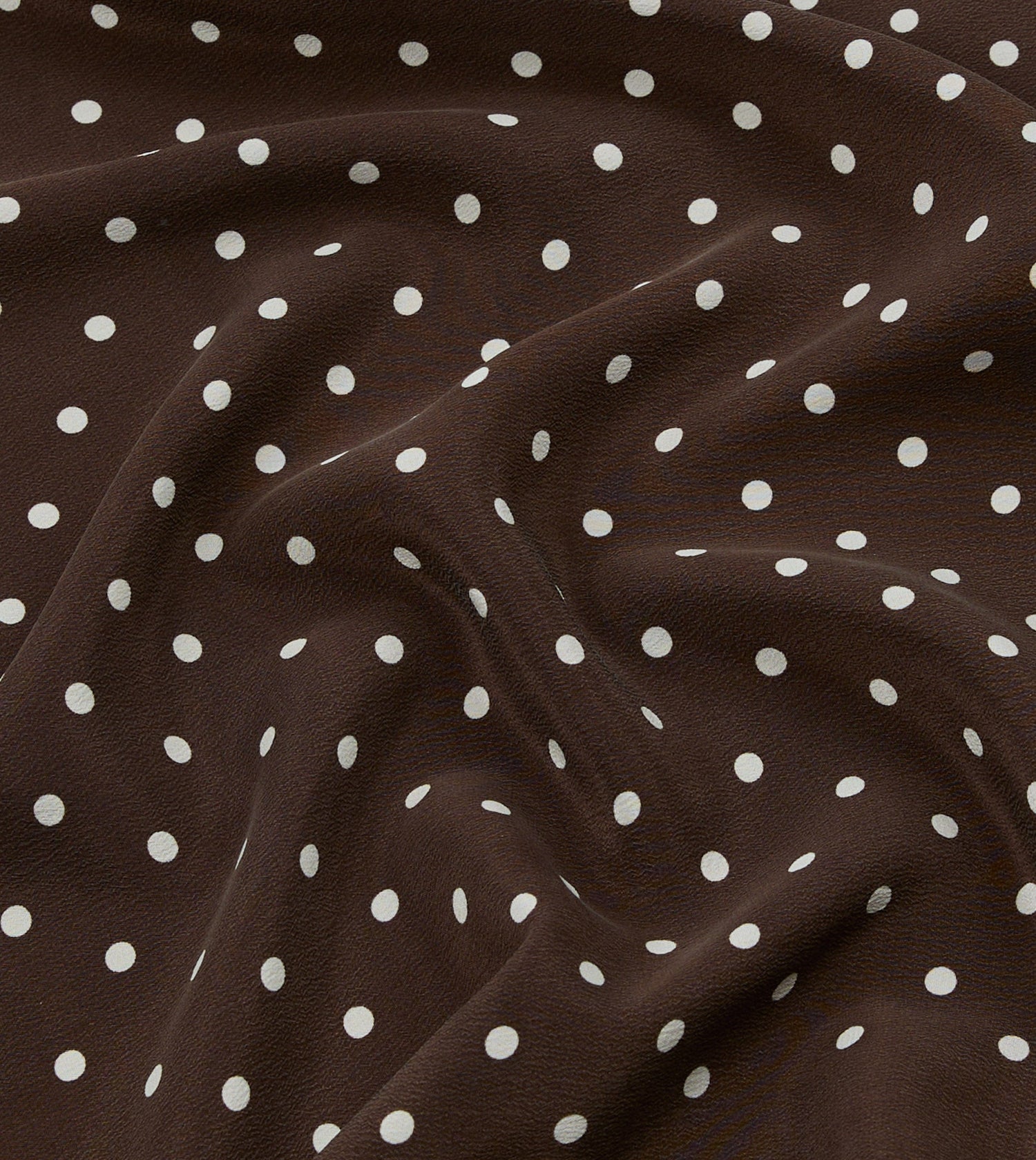Brown Polka Dot Print Silk Pocket Square