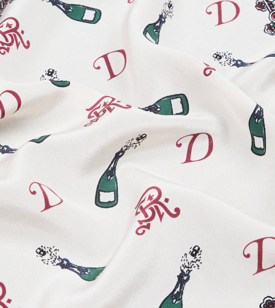Drake’s for St. Regis Champagne Print Silk Pocket Square
