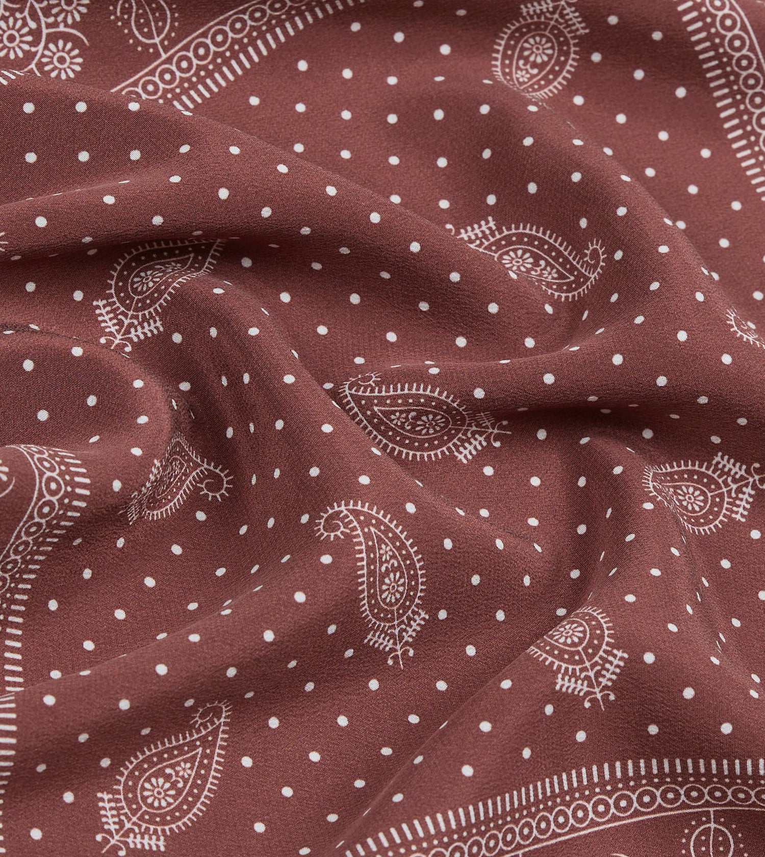 Red Paisley Spot Print Silk Pocket Square