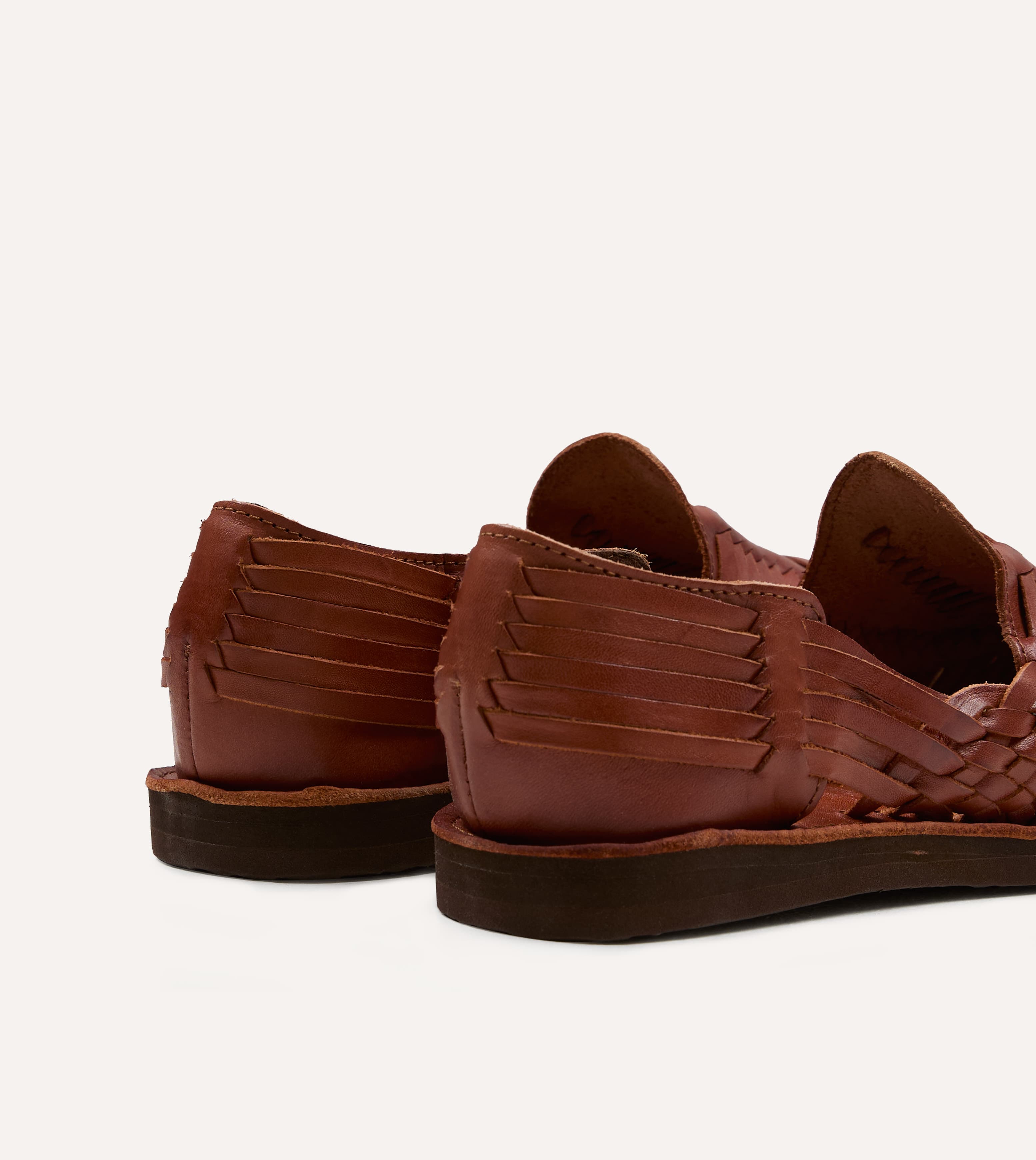 Chamula Red Brown Leather Cancun Woven Sandal – Drakes