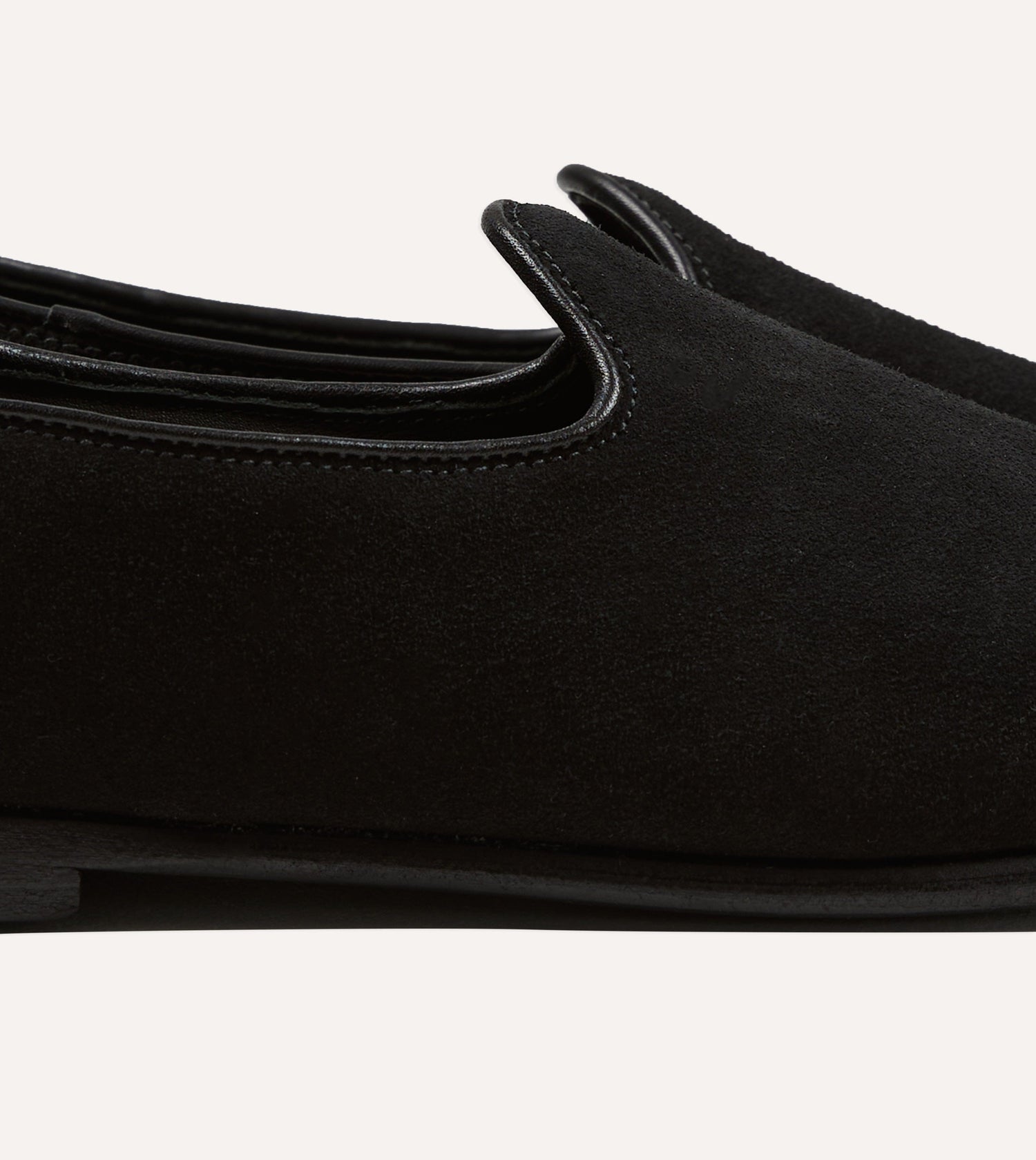Sabah for Drake's Black Suede Bolo Shoe