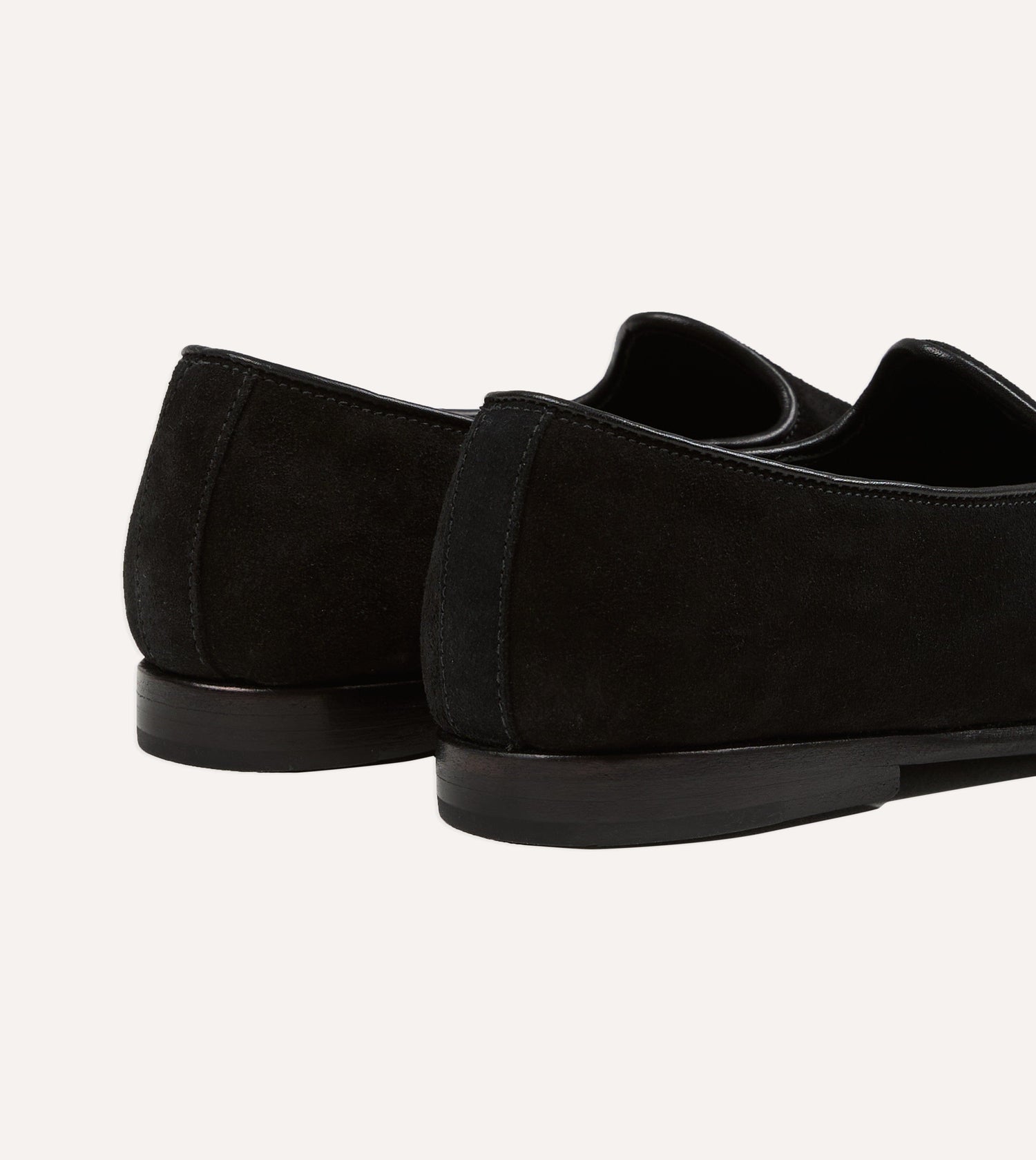 Sabah for Drake's Black Suede Bolo Shoe