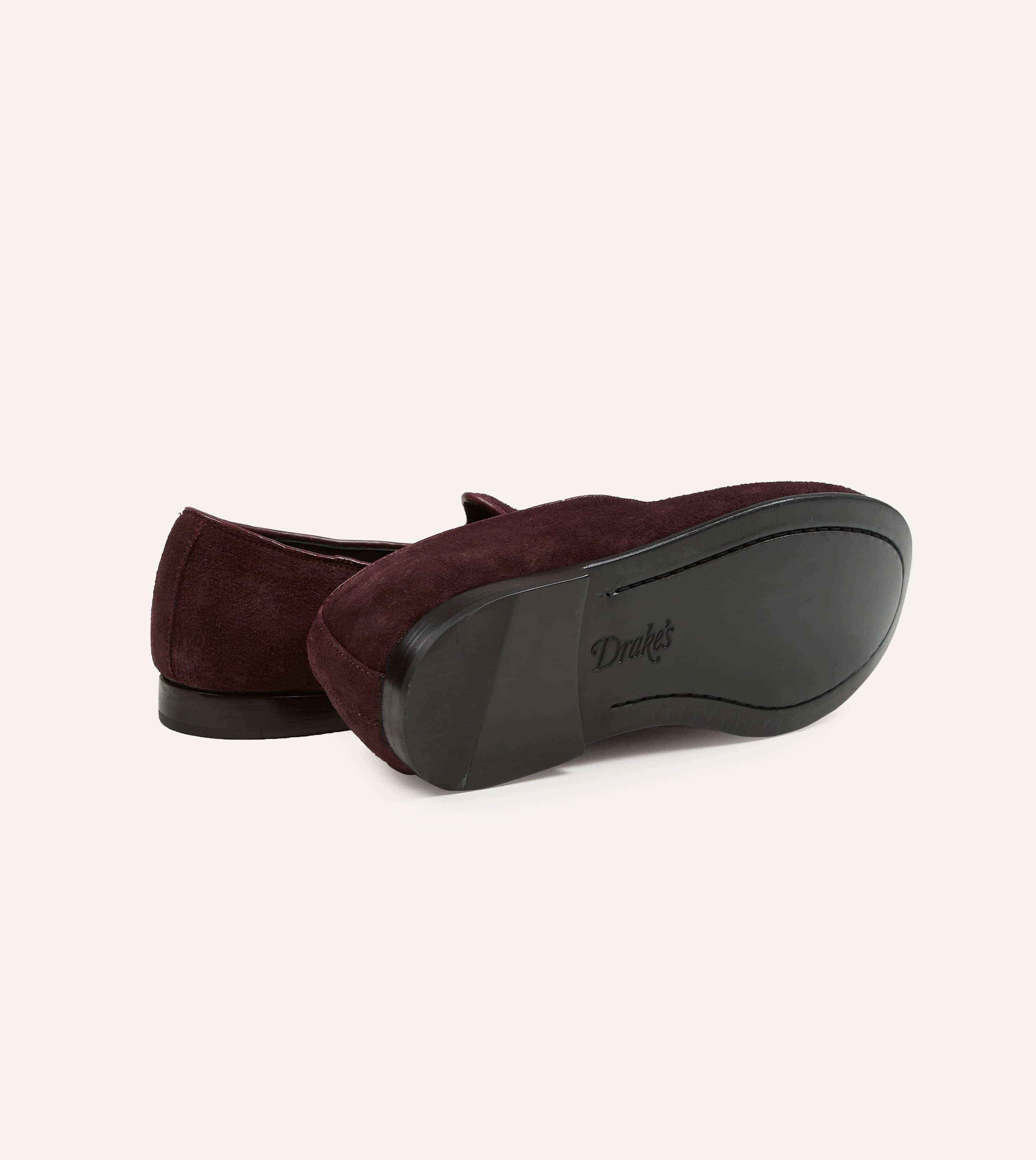 Sabah for Drake's Burgundy Suede Bolo Shoe