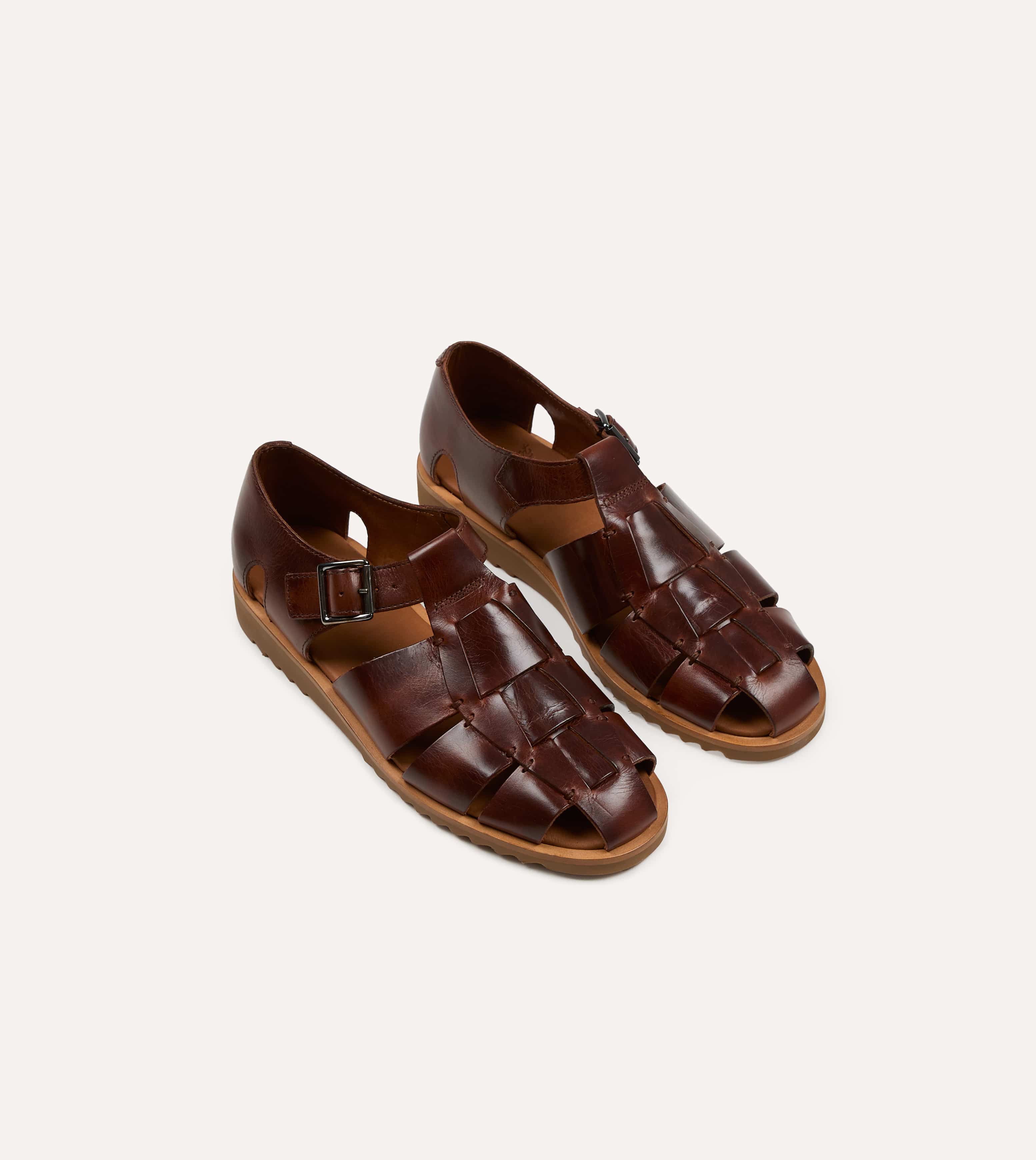 Paraboot Pacific Marron Brown Leather Sandal – Drakes