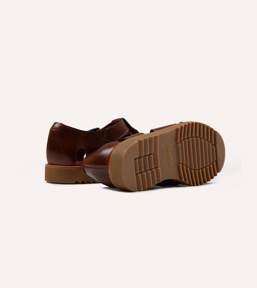 Paraboot Pacific Marron Brown Leather Sandal